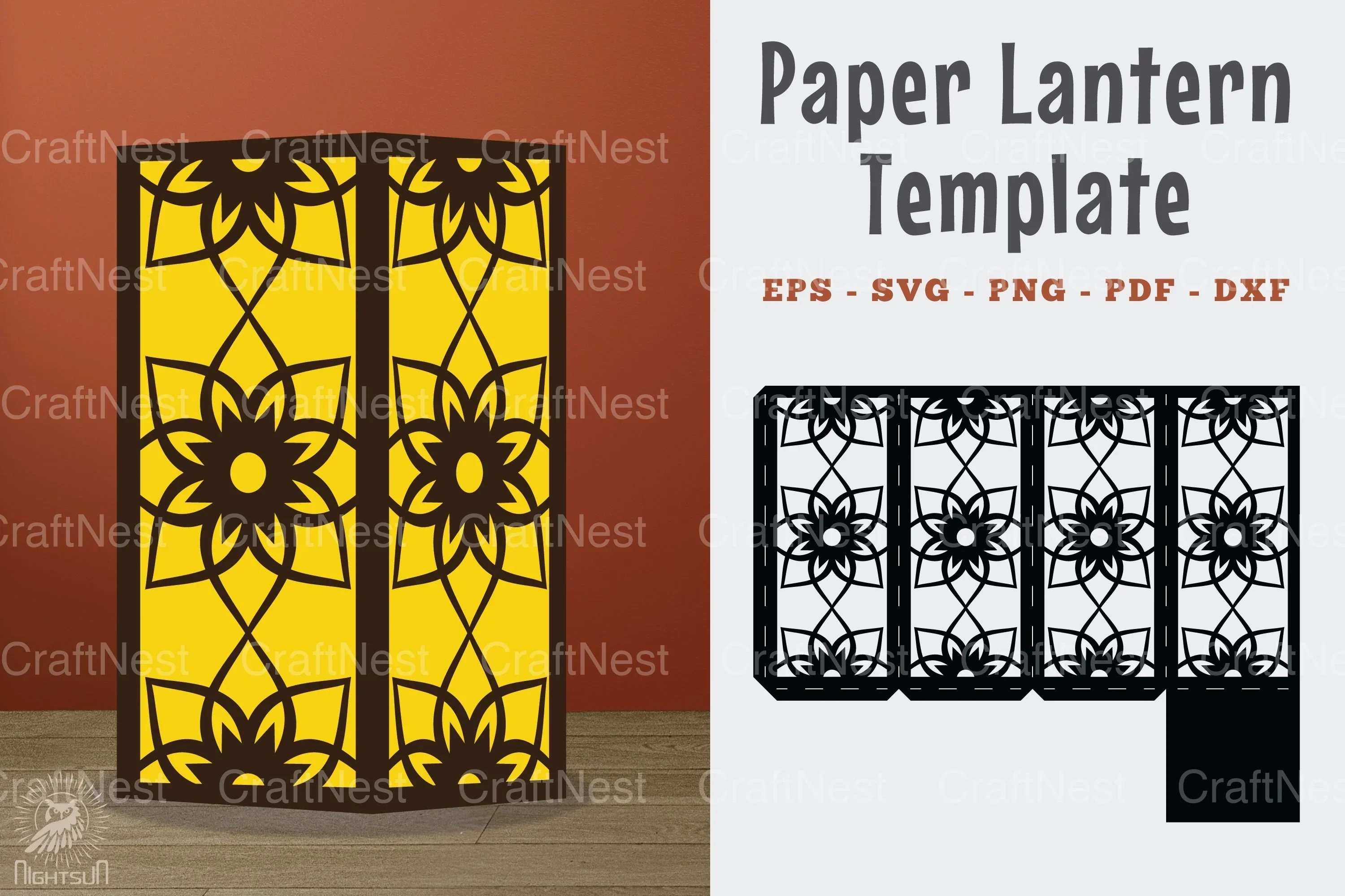 Mandala Papercut Lantern Template SVG Bundle