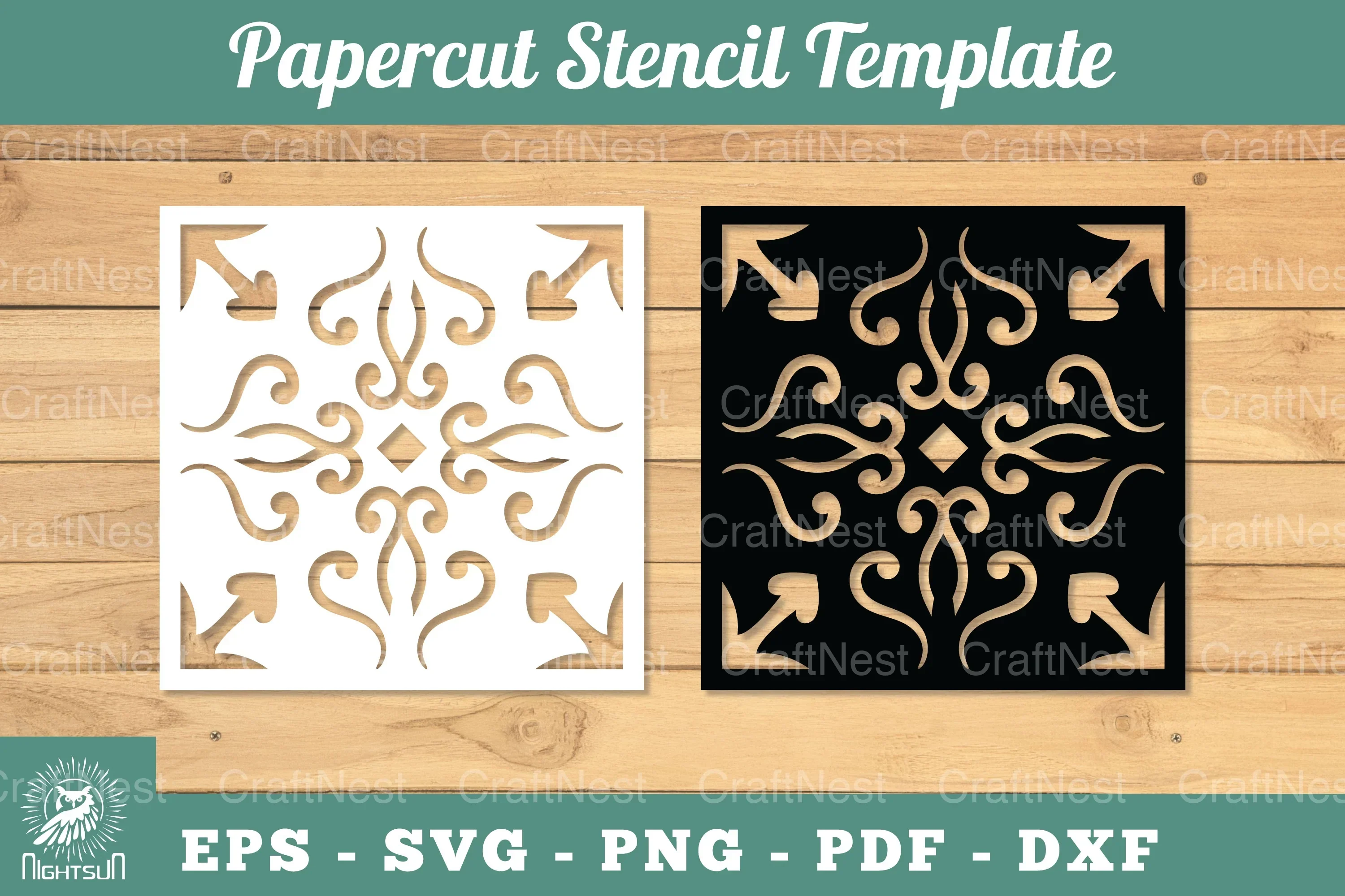 Mandala Papercut Stencil Template Clipart Bundle