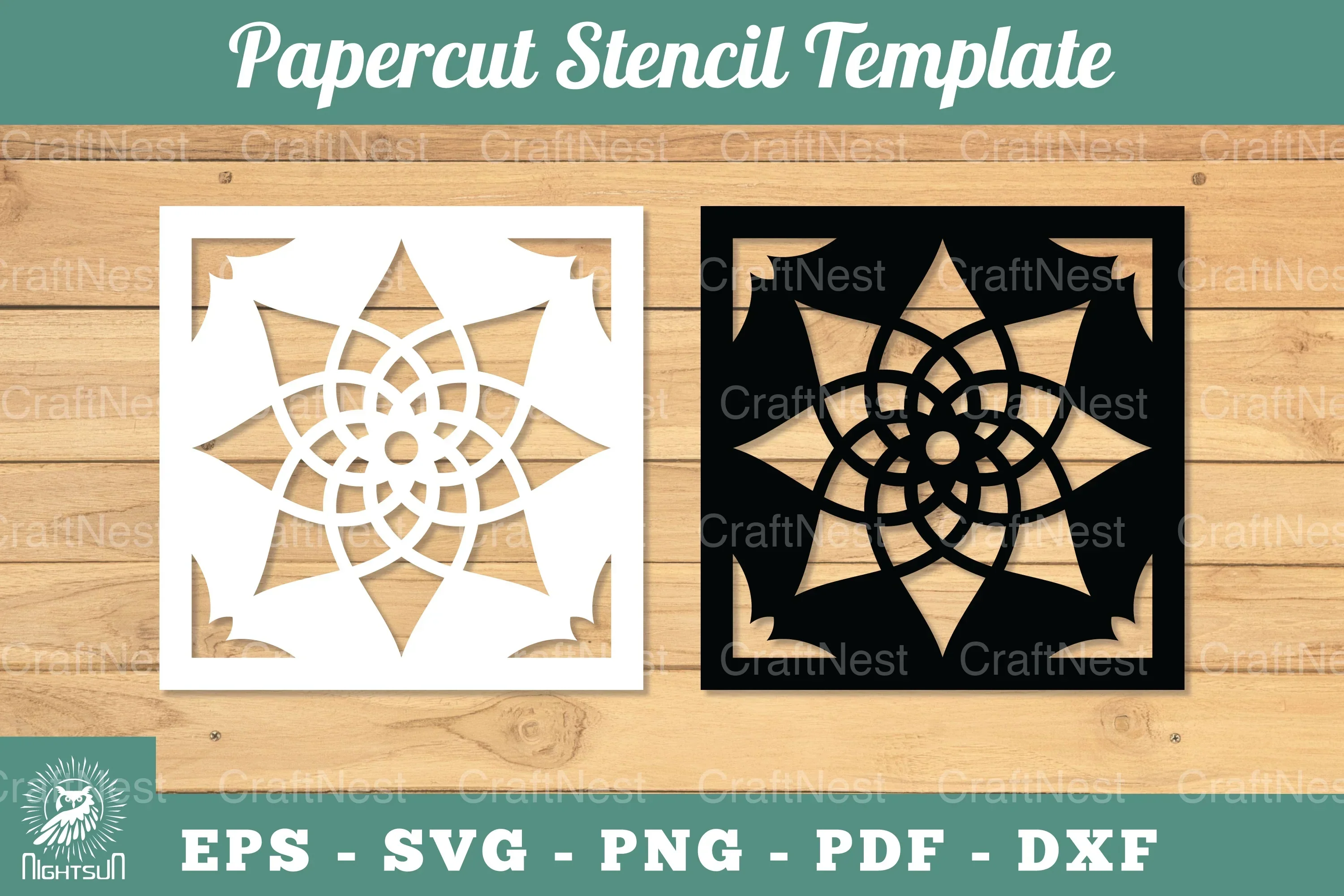 Mandala Papercut Stencil Template Clipart Bundle