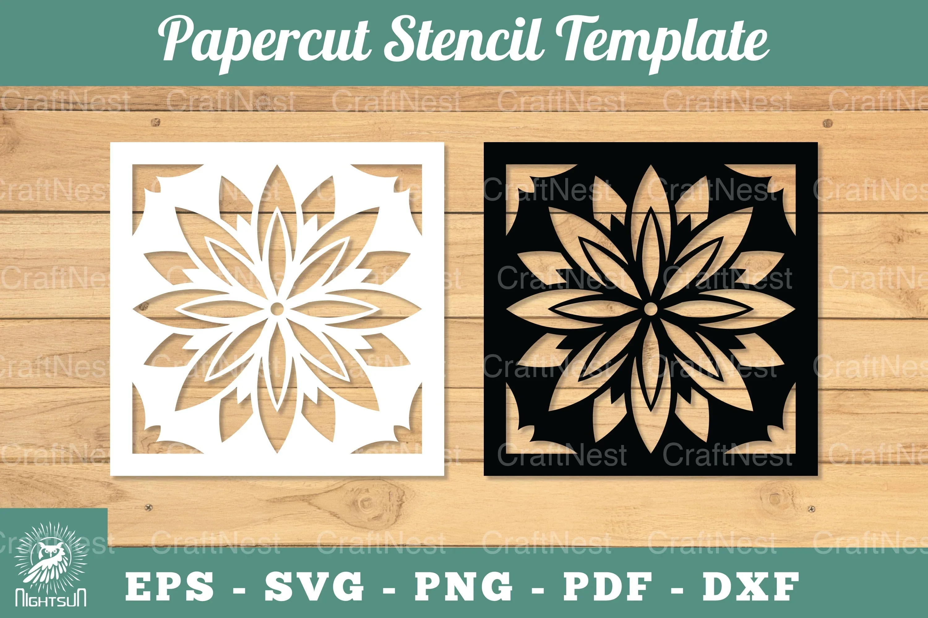Mandala Papercut Stencil Template Clipart Bundle