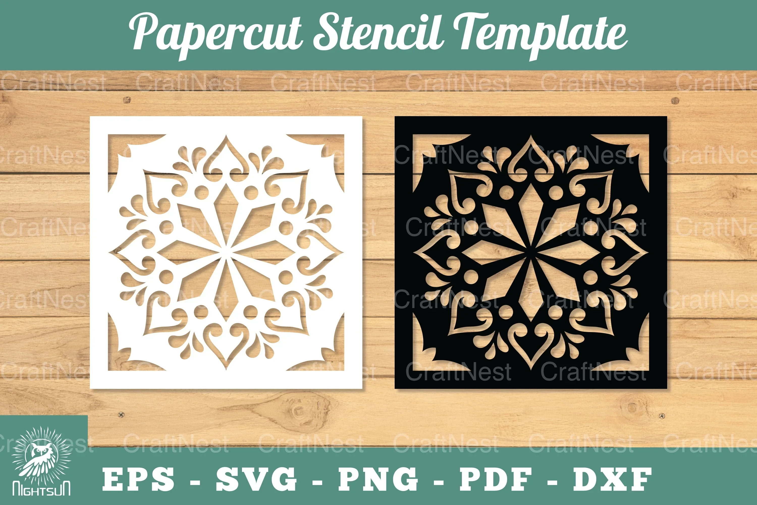 Mandala Papercut Stencil Template Clipart Bundle
