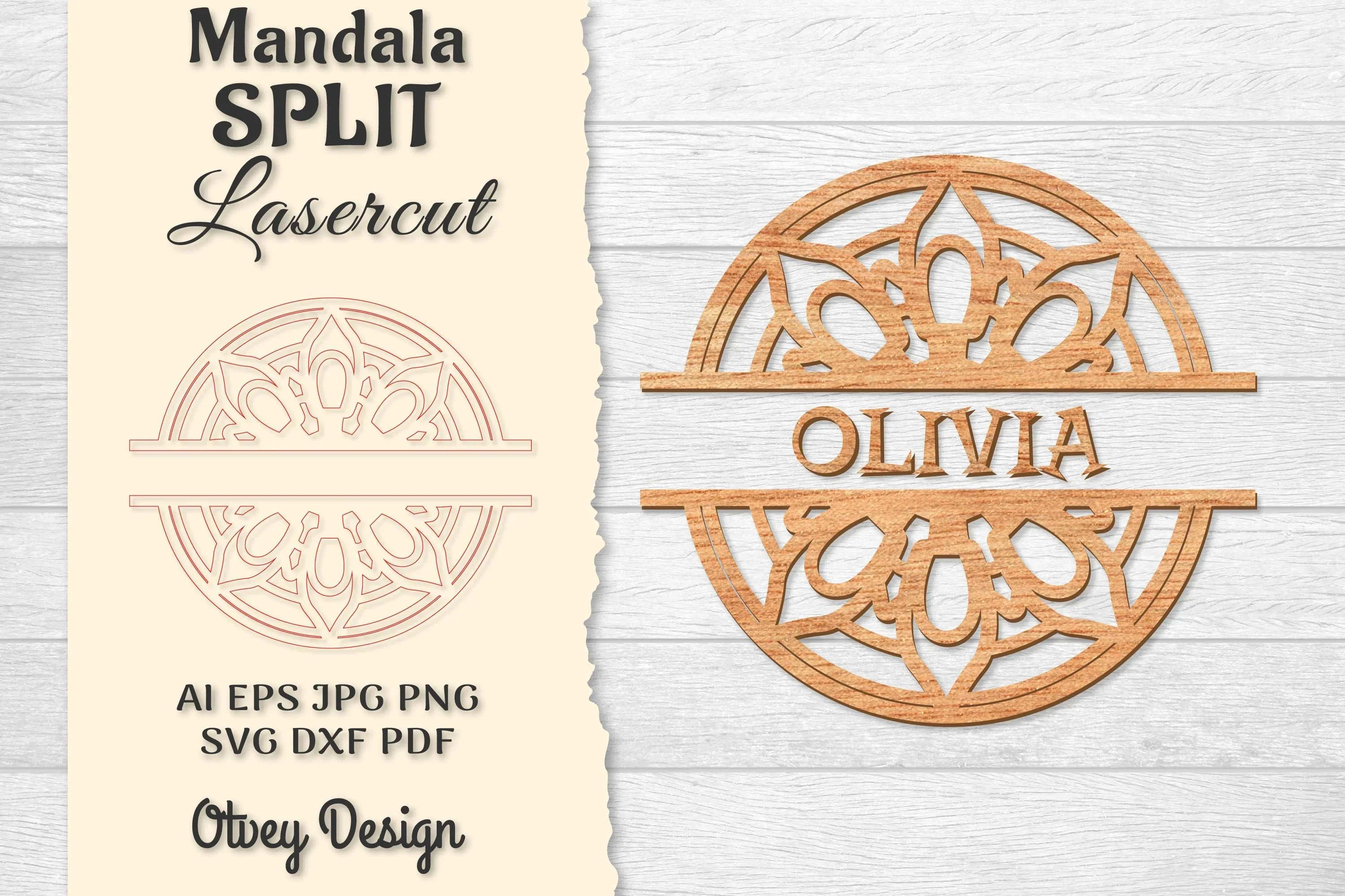 Mandala Split Lasercut SVG Bundle