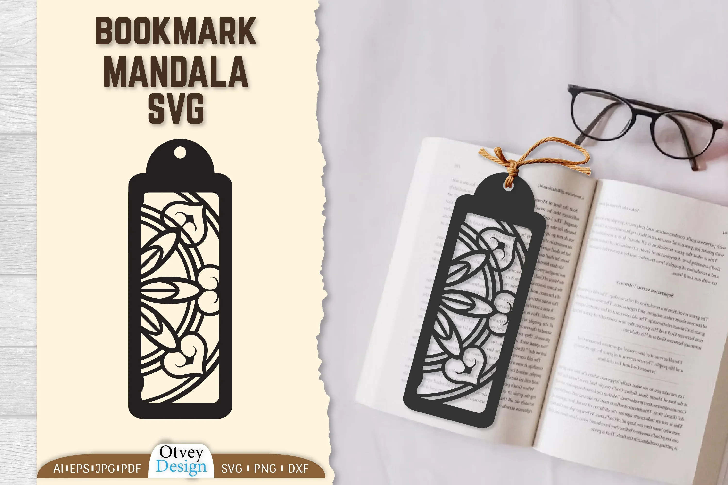 Mandala SVG Bundle: 5 Bookmark Designs