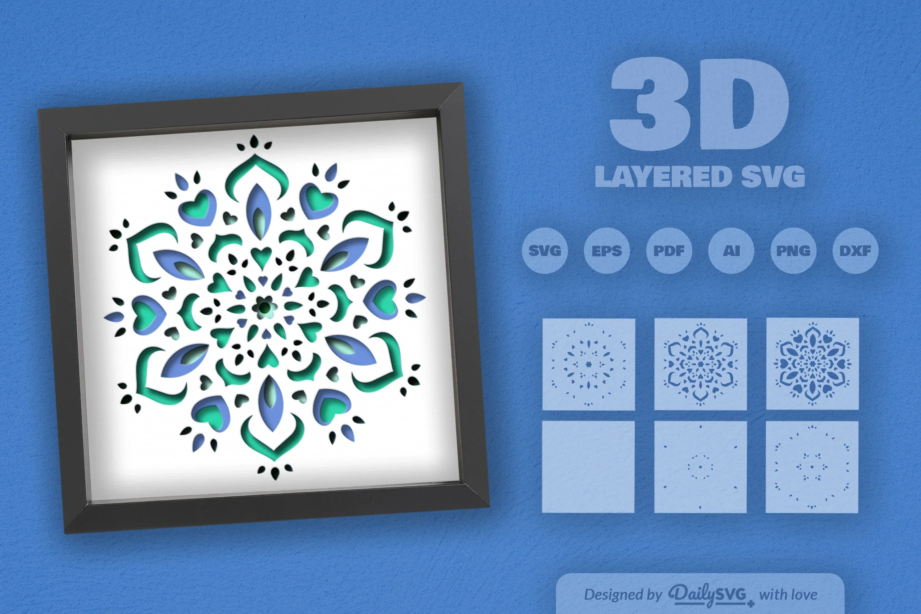 Mandala Winter Papercut SVG Bundle - Image 2