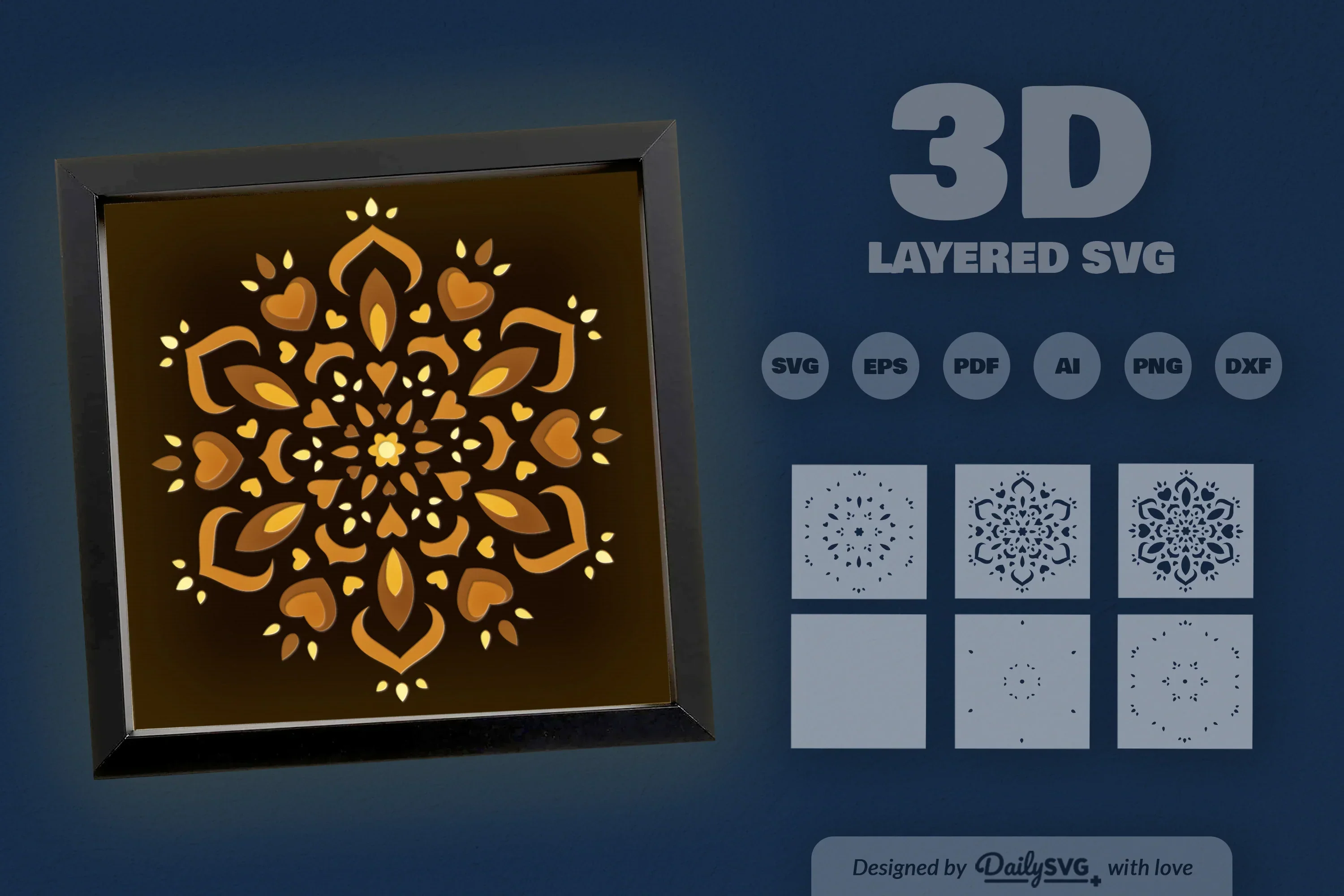 Mandala Winter Papercut SVG Bundle - Image 3
