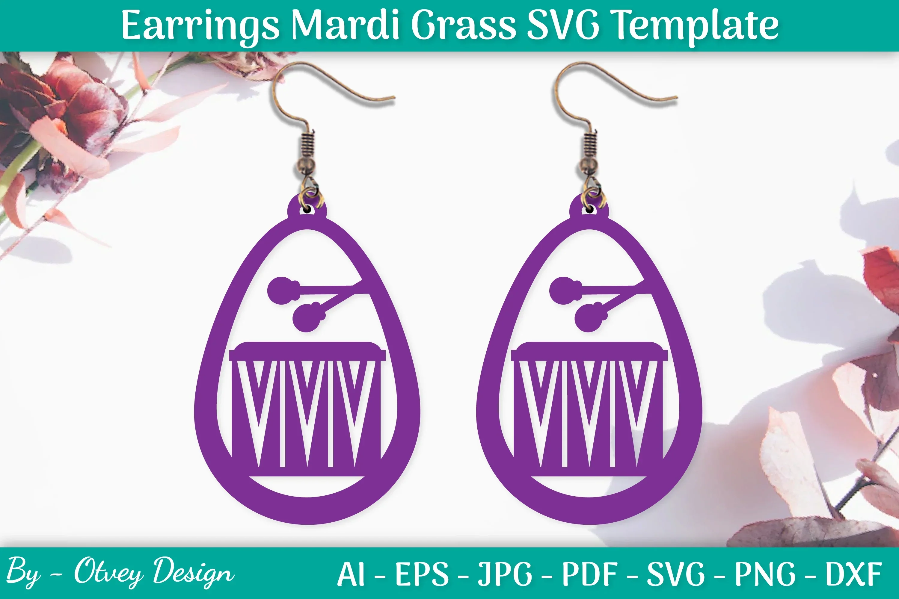 Mardi Gras Earrings SVG Bundle