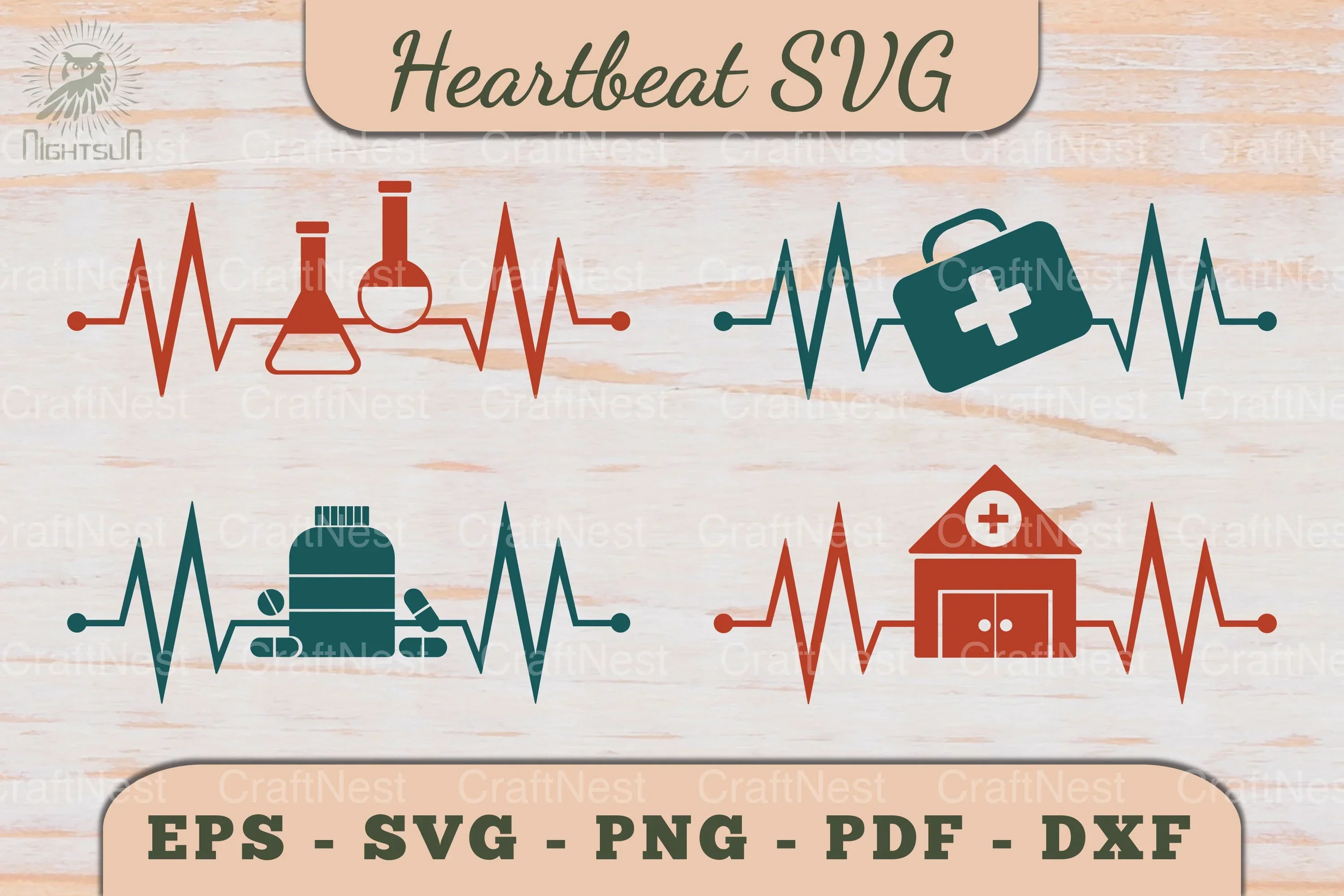 Medical Heartbeat SVG Bundle