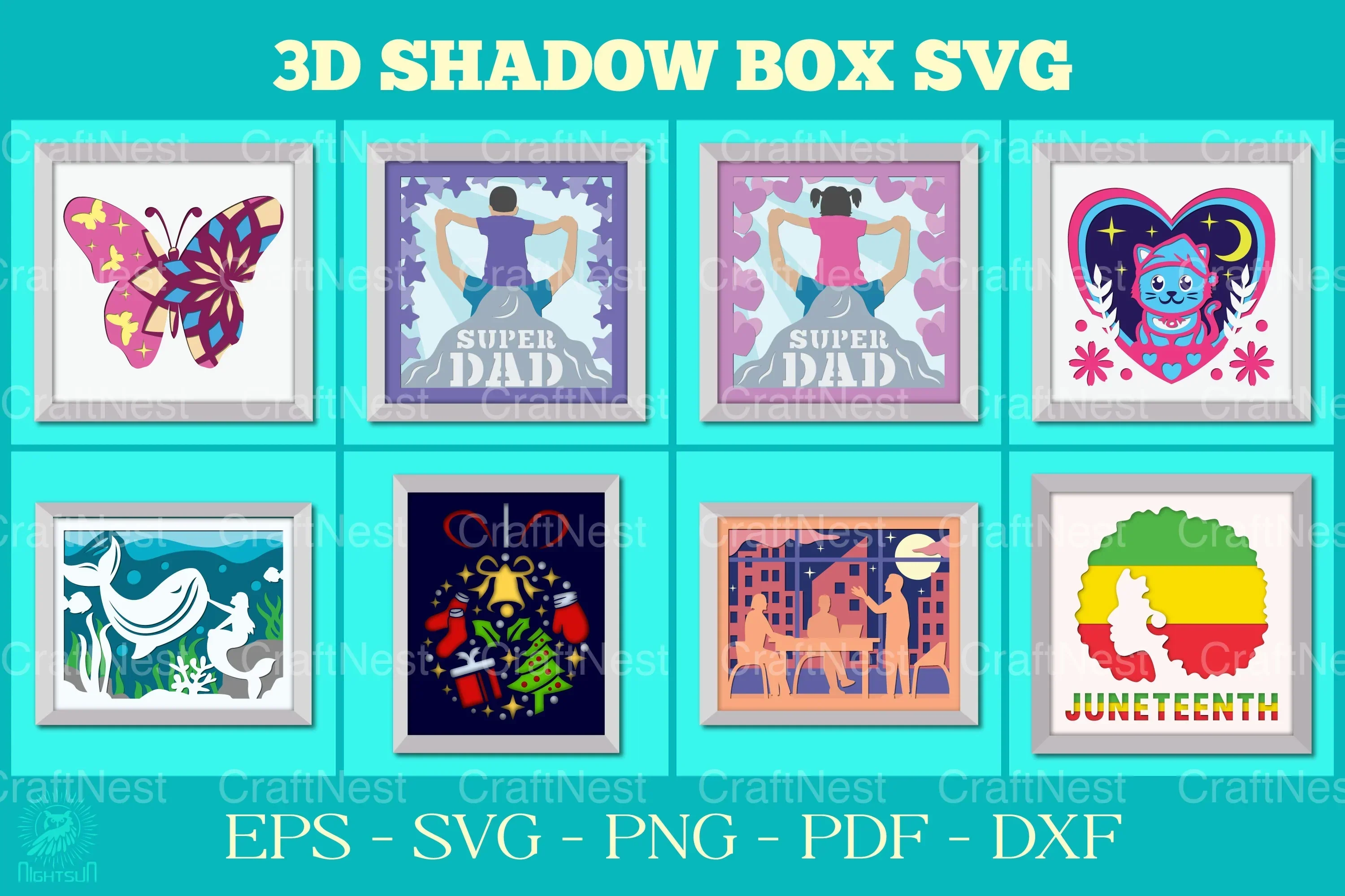 Mega 3D Shadow Box Bundle - Clipart Collection - Image 2