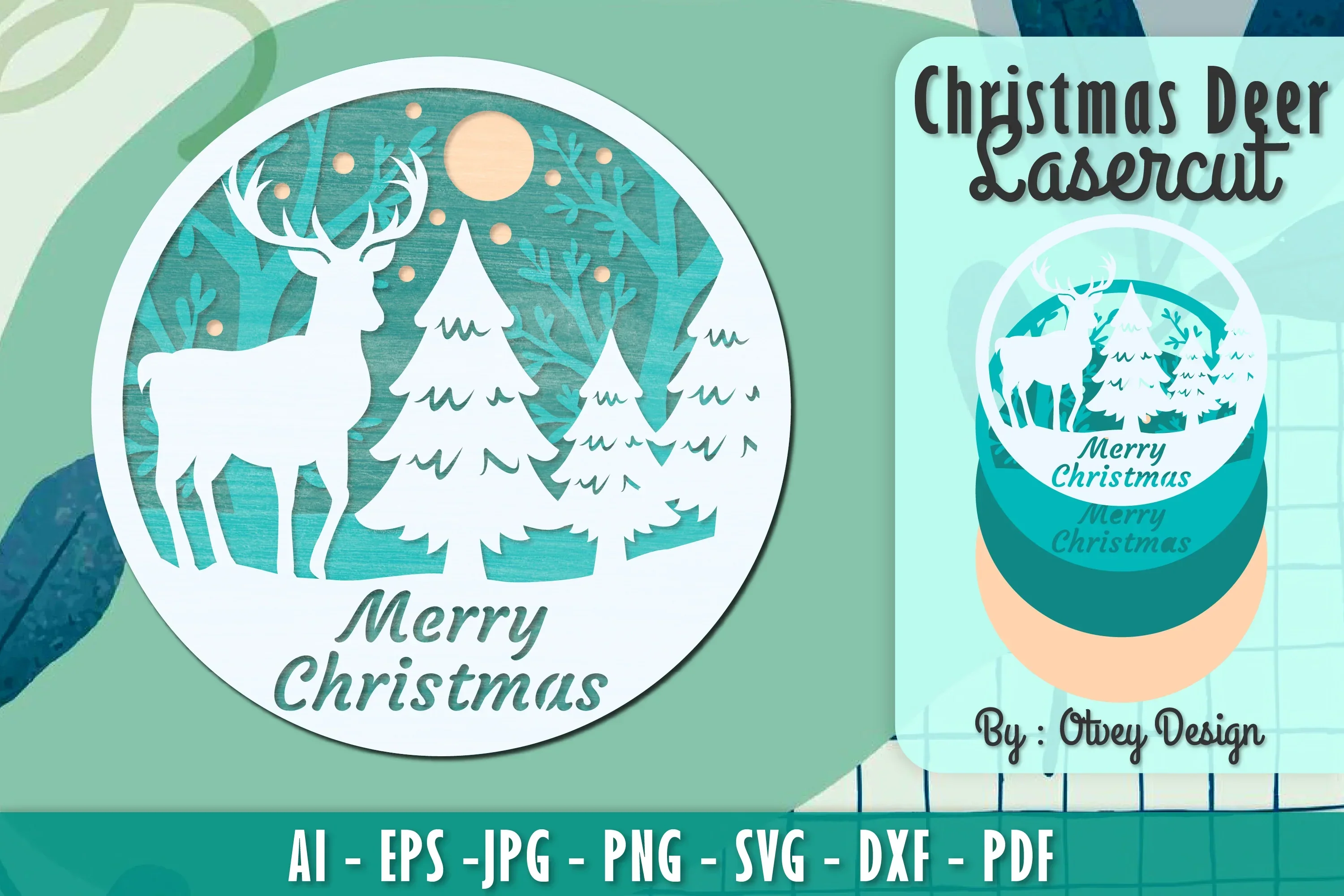 Merry Christmas Deer SVG Bundle