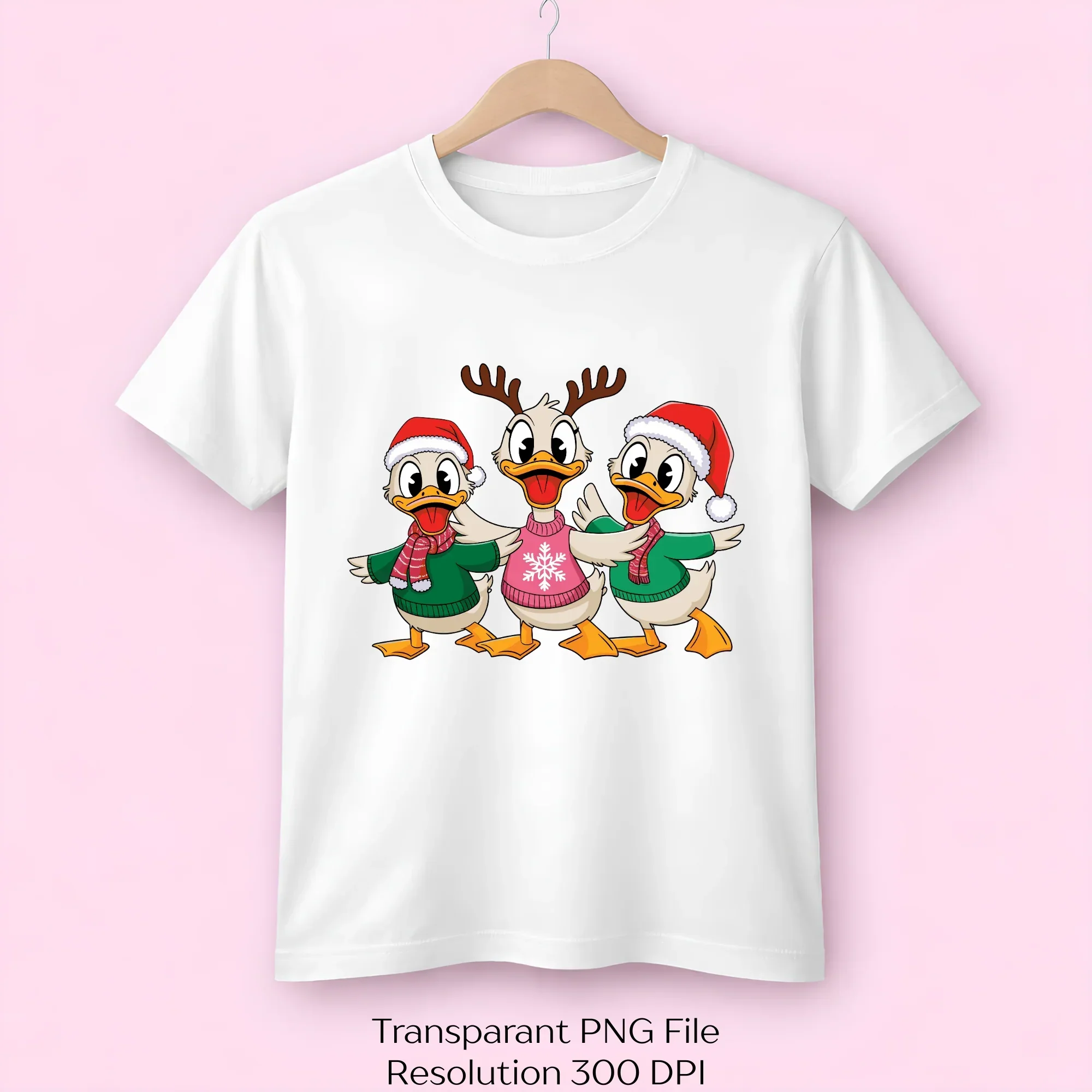 Merry Duck Christmas Trio Festive Ducks Clipart Bundle