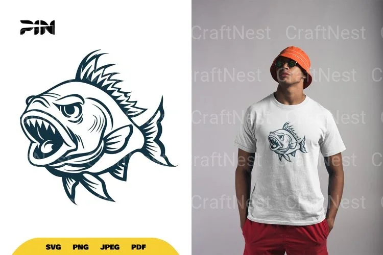 Monster Fish Illustration Clipart Bundle