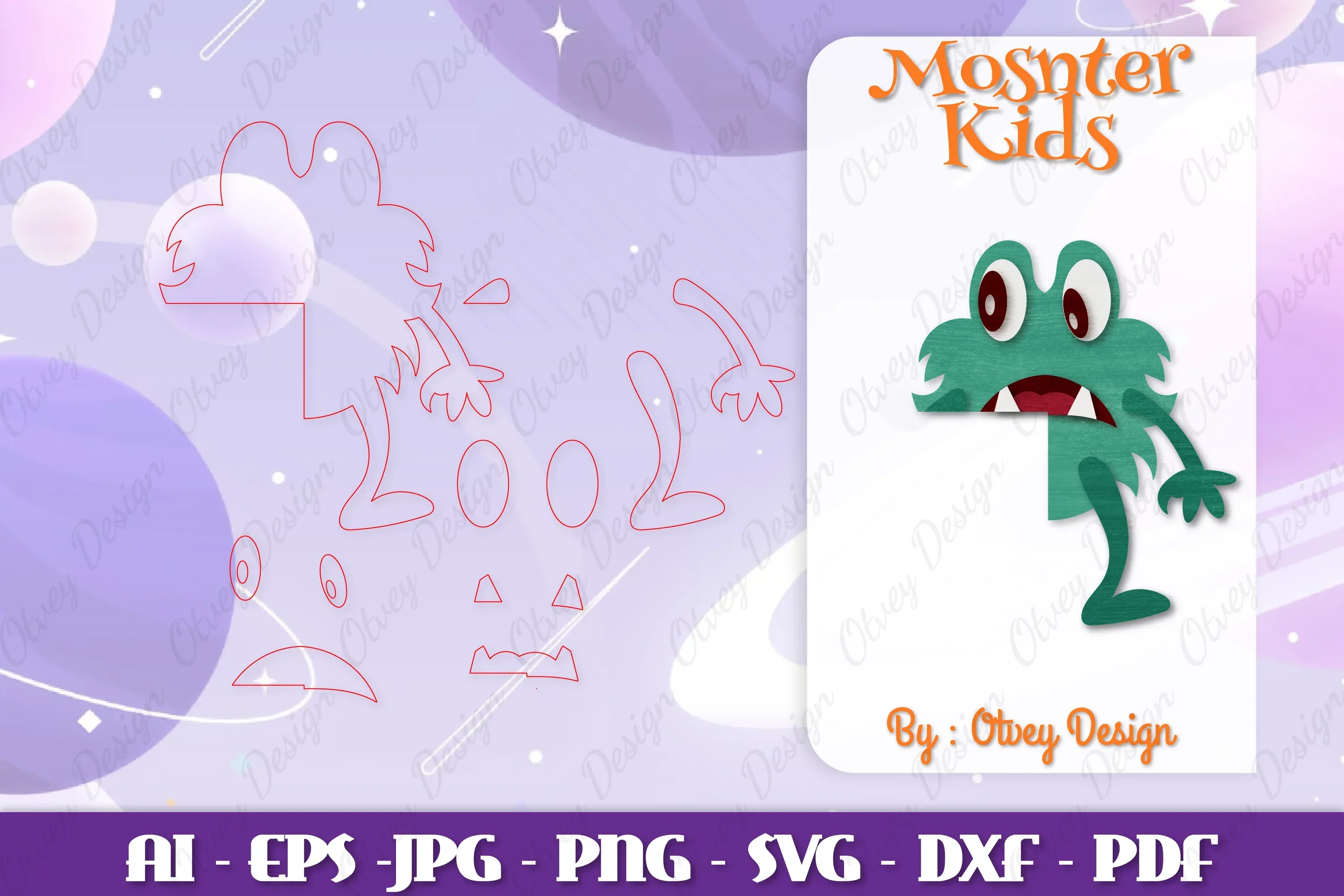 Monster Kids Corner Door Lasercut SVG Bundle - Image 2