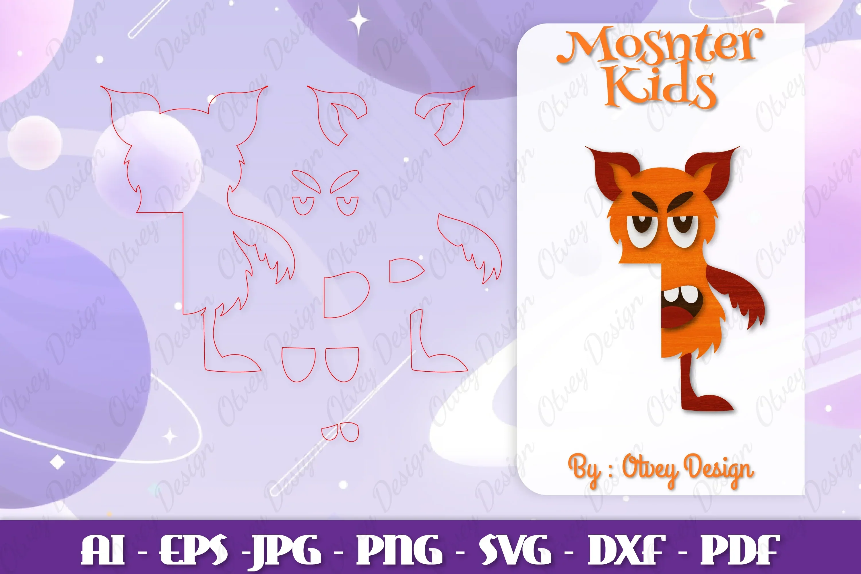Monster Kids Corner Door Lasercut SVG Bundle - Image 2