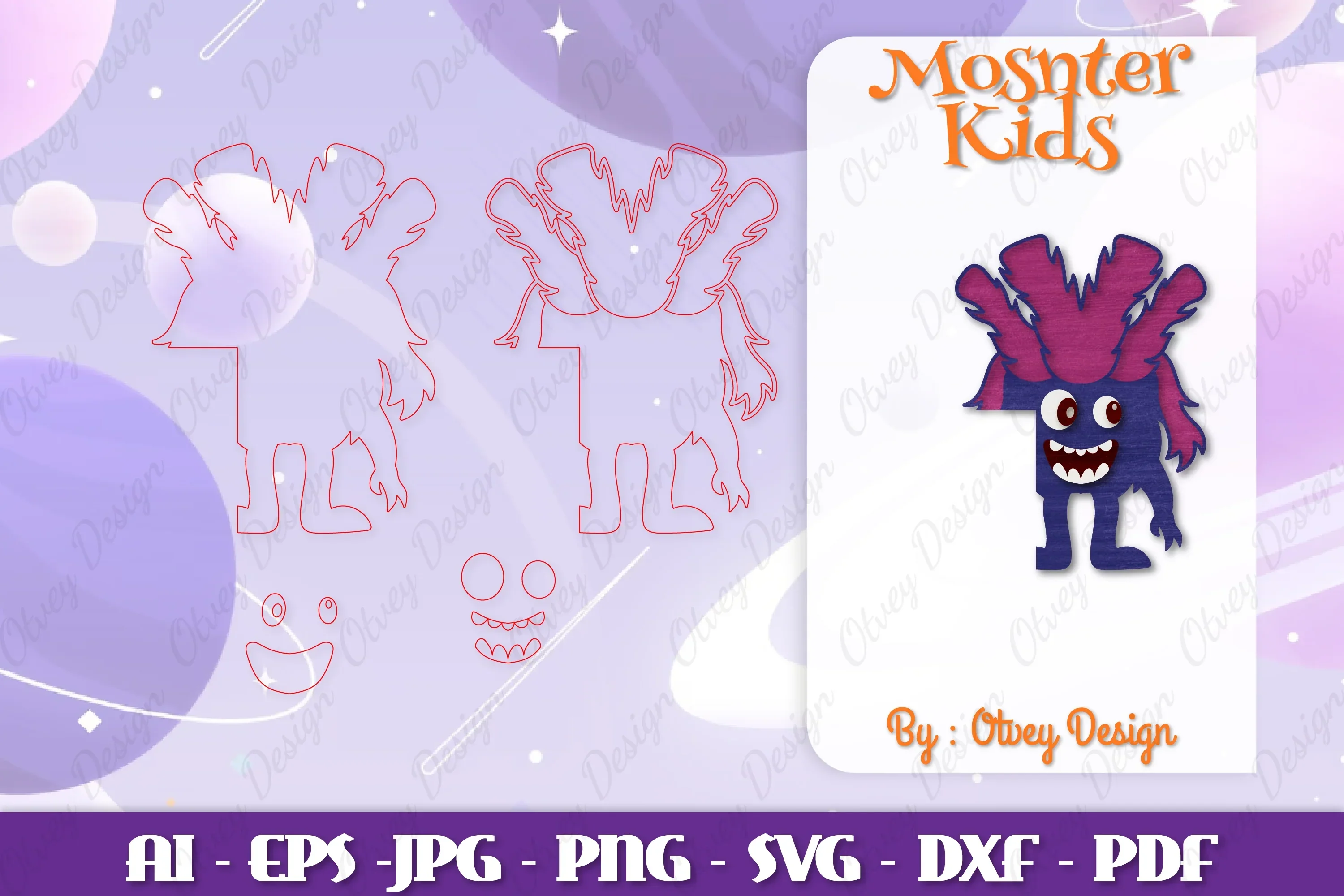 Monster Kids Corner Door Lasercut SVG Bundle - Image 2