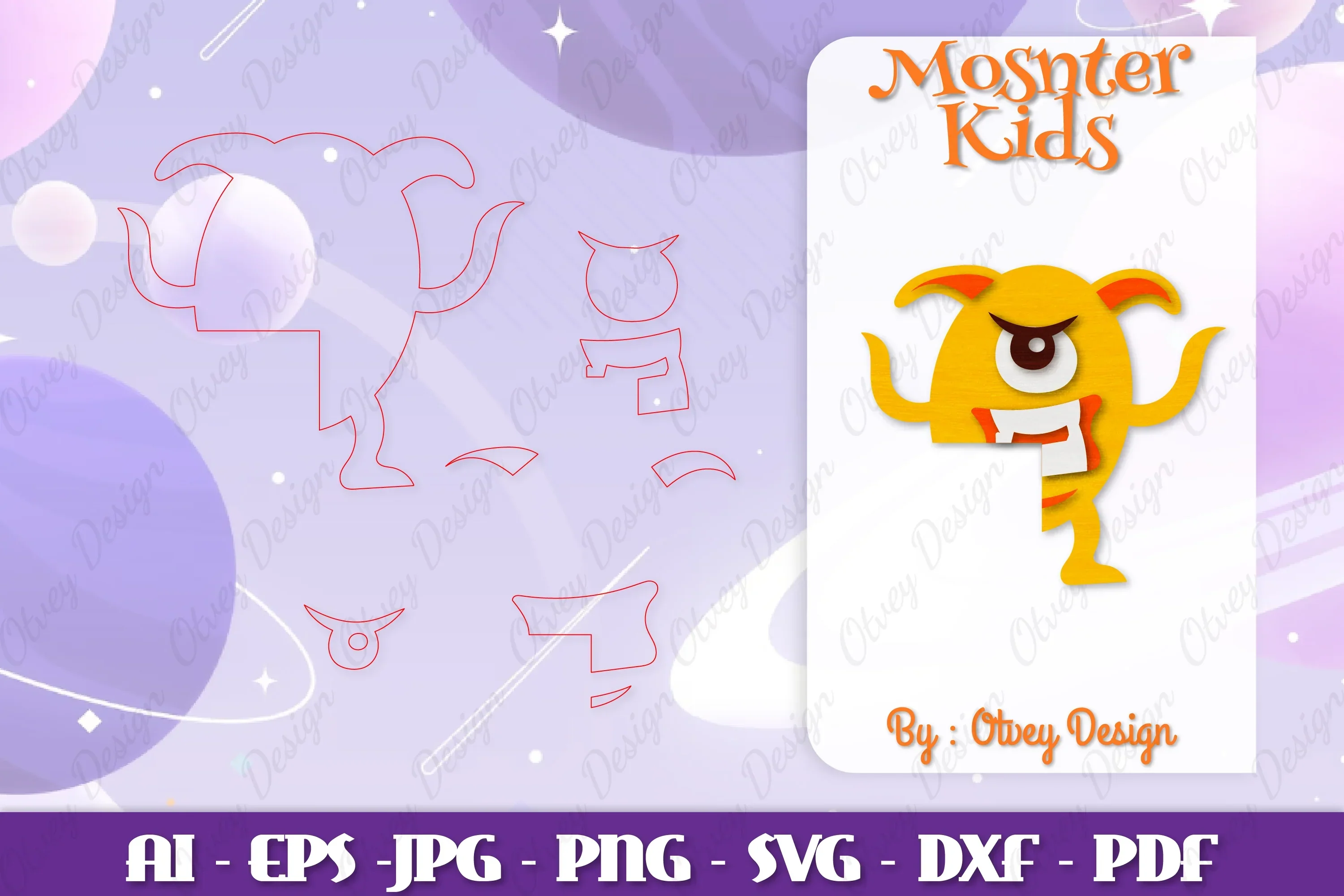 Monster Kids Corner Door Lasercut SVG Bundle - Image 2