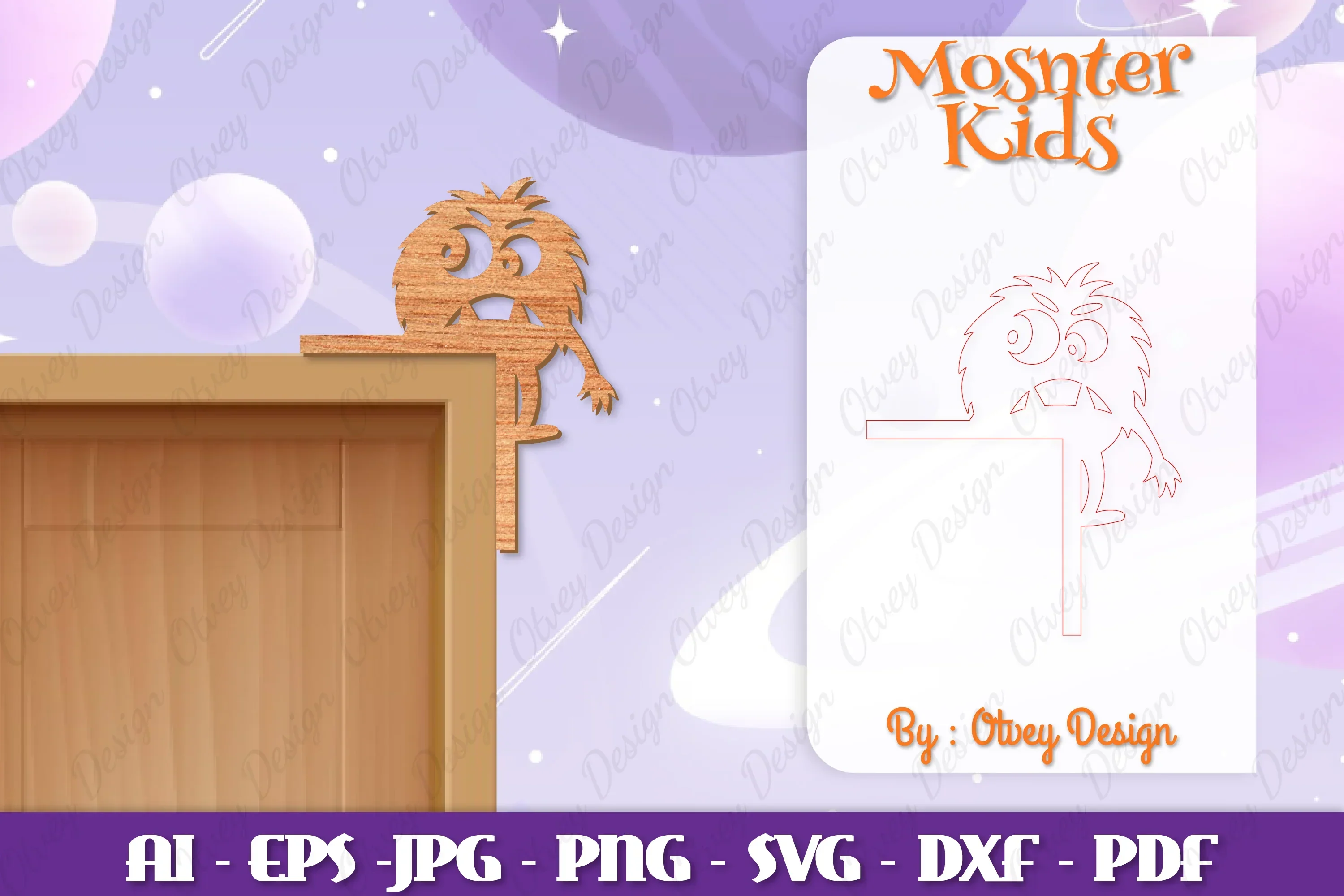 Monster Kids Corner Door Lasercut SVG Bundle