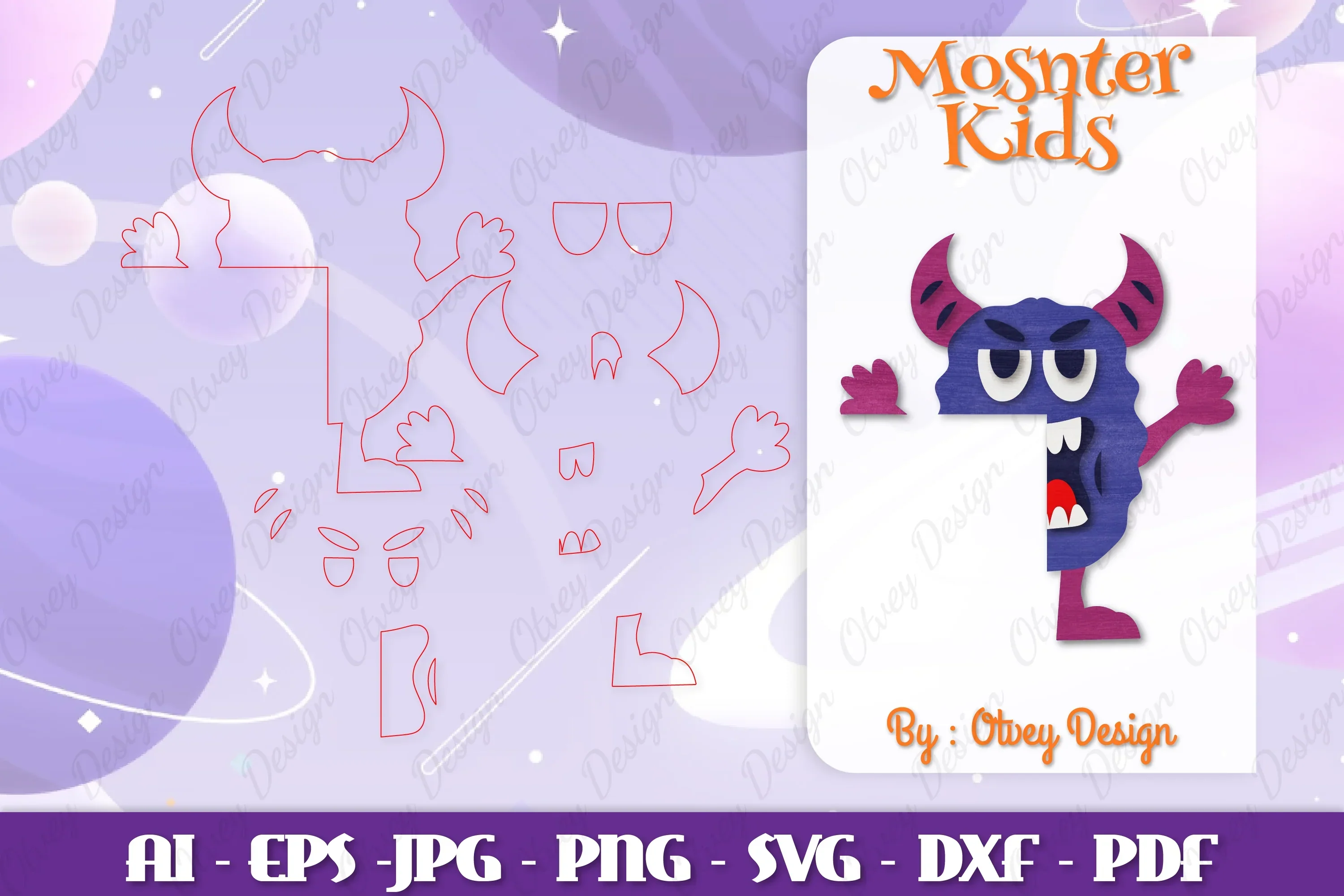 Monster Kids Corner Door Lasercut SVG Bundle - Image 2