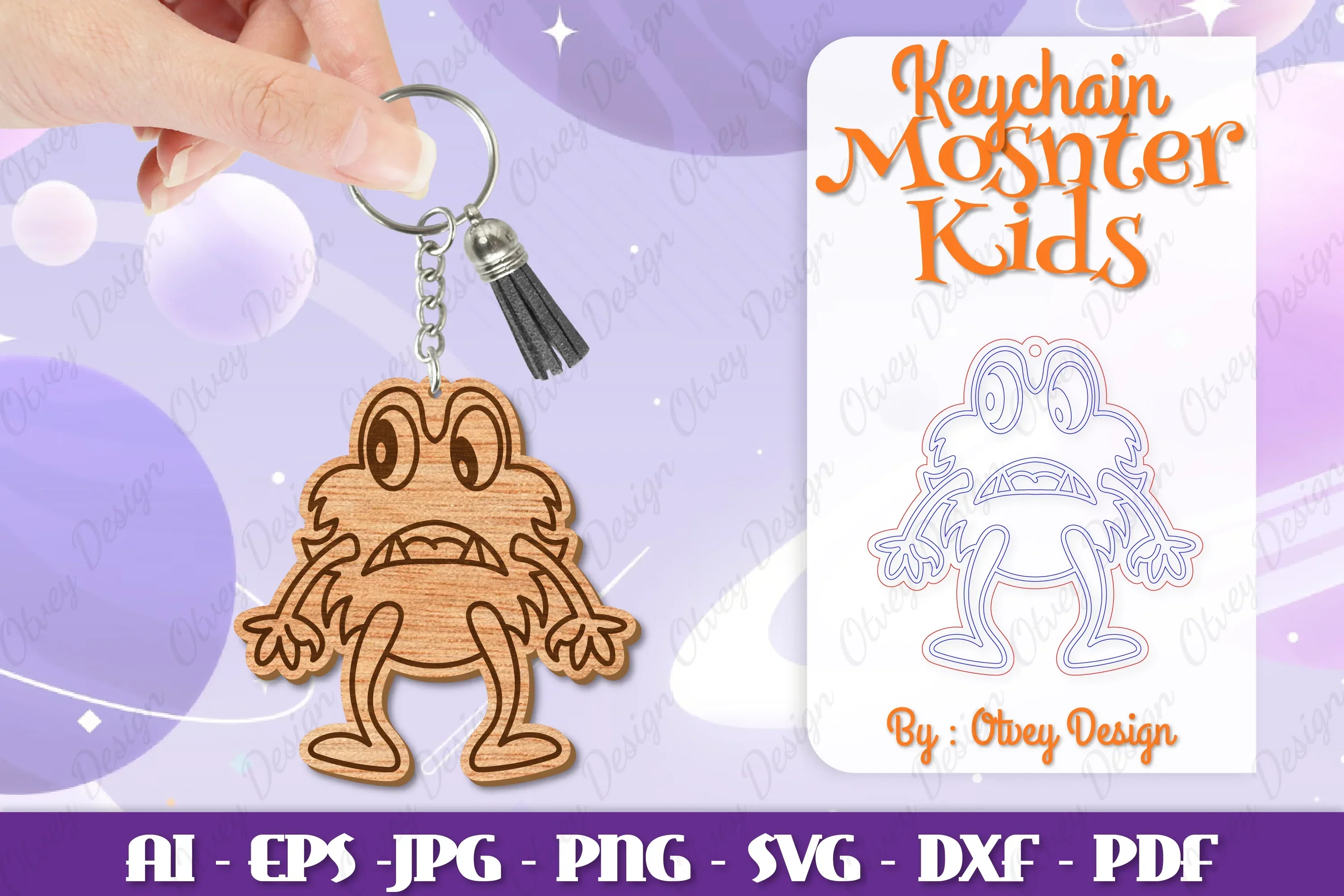 Monster Kids Keychain SVG Bundle