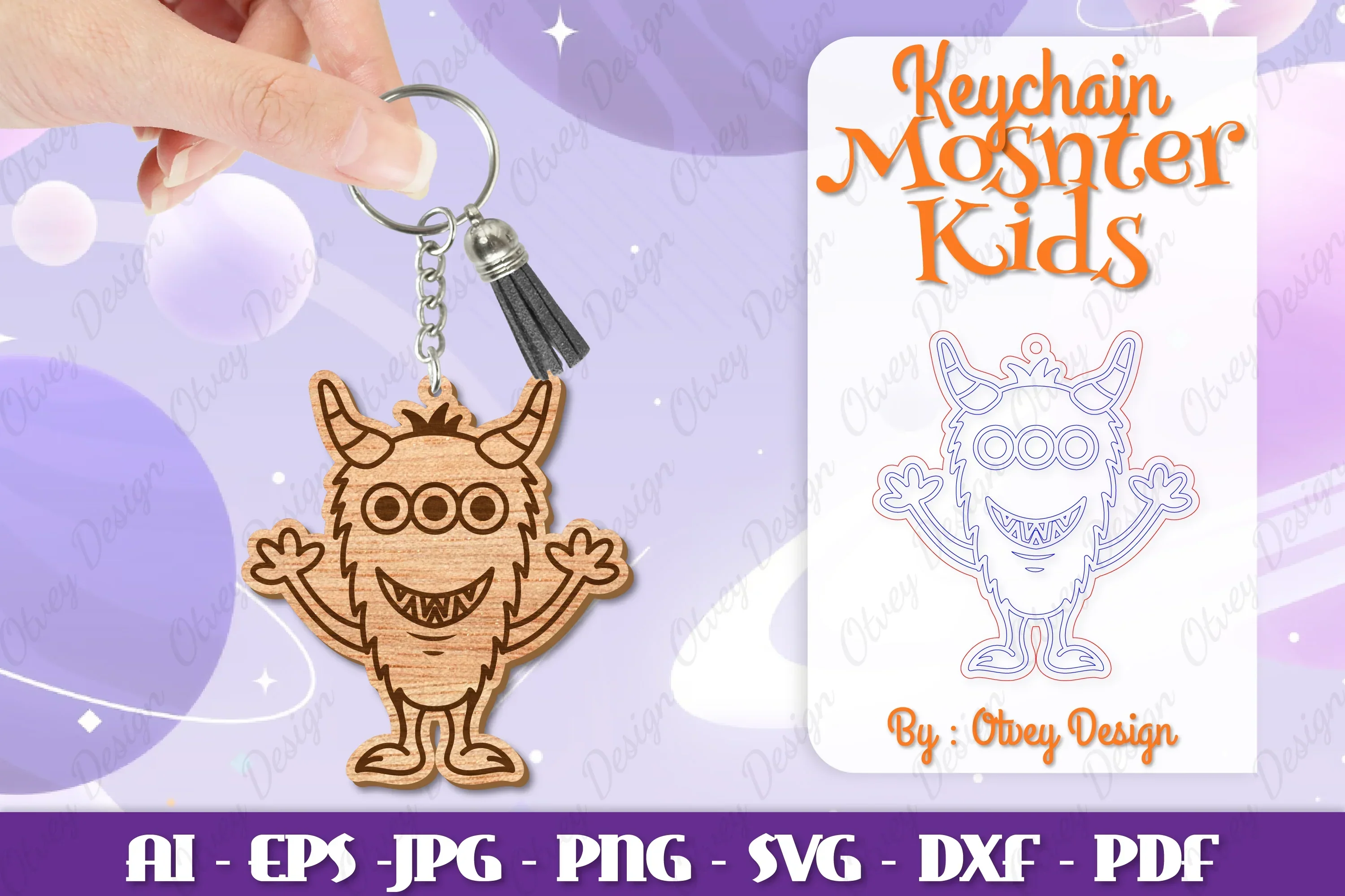 Monster Kids Keychain SVG Bundle
