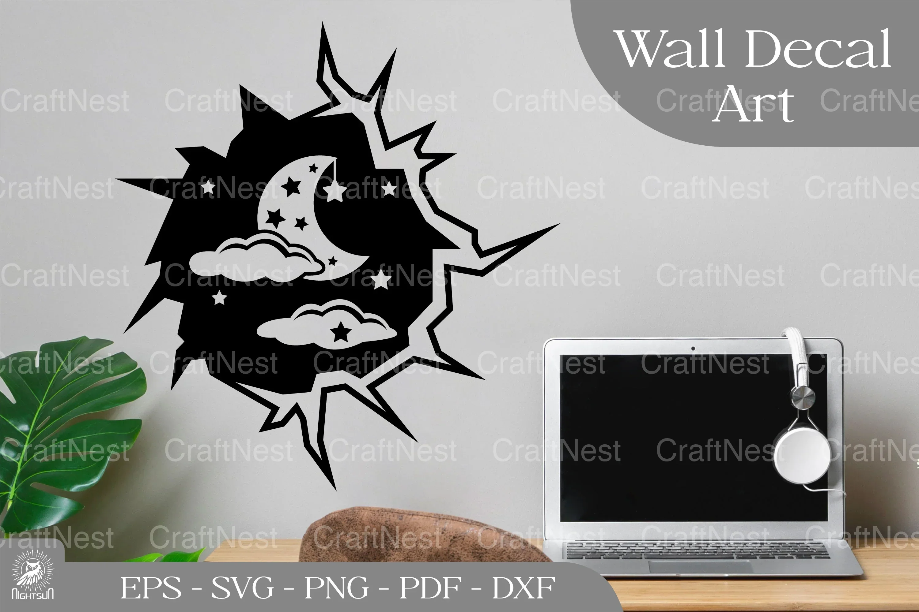 Moon Cracks Sticker Design Bundle