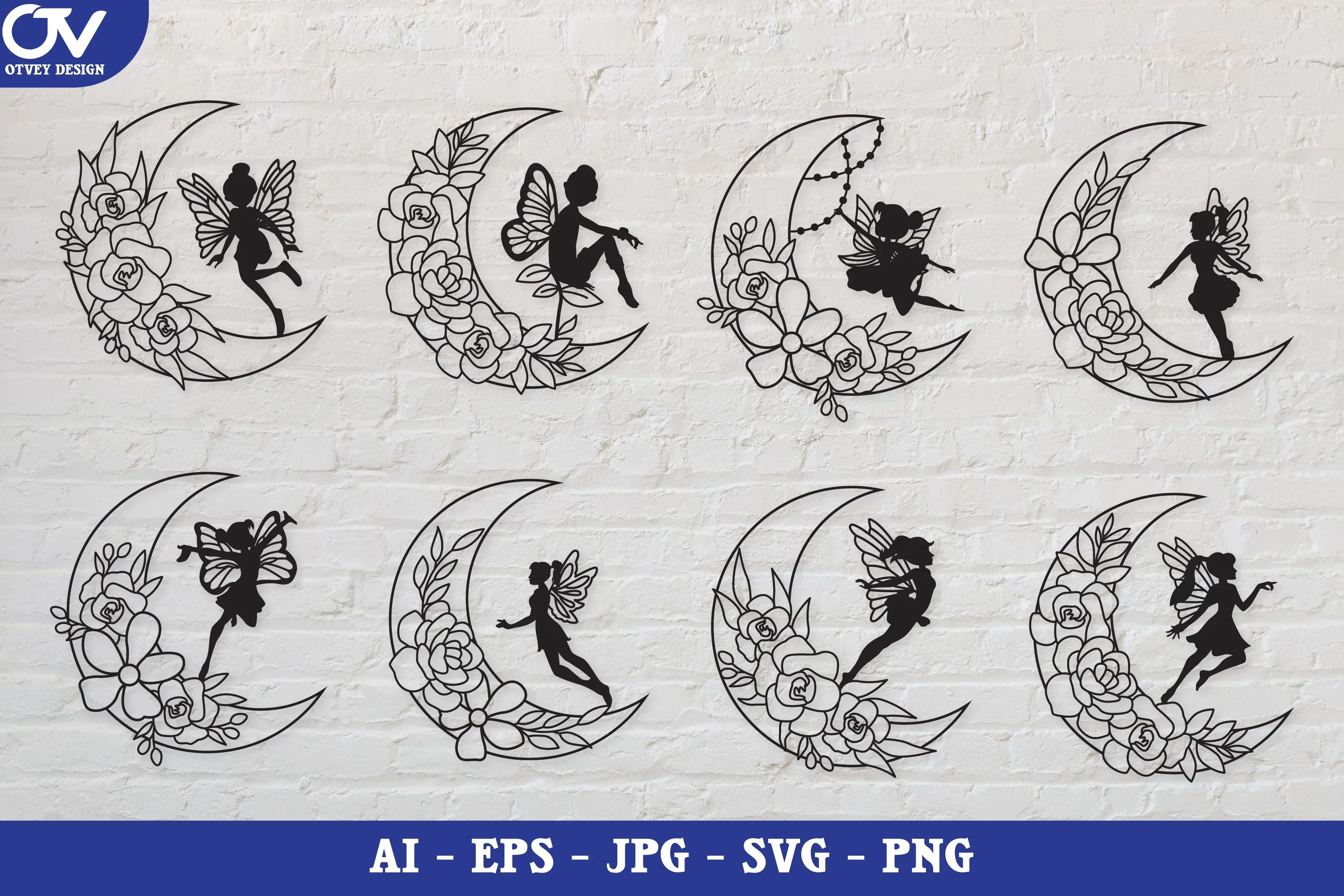 Moon Fairy Silhouette SVG Bundle Collection