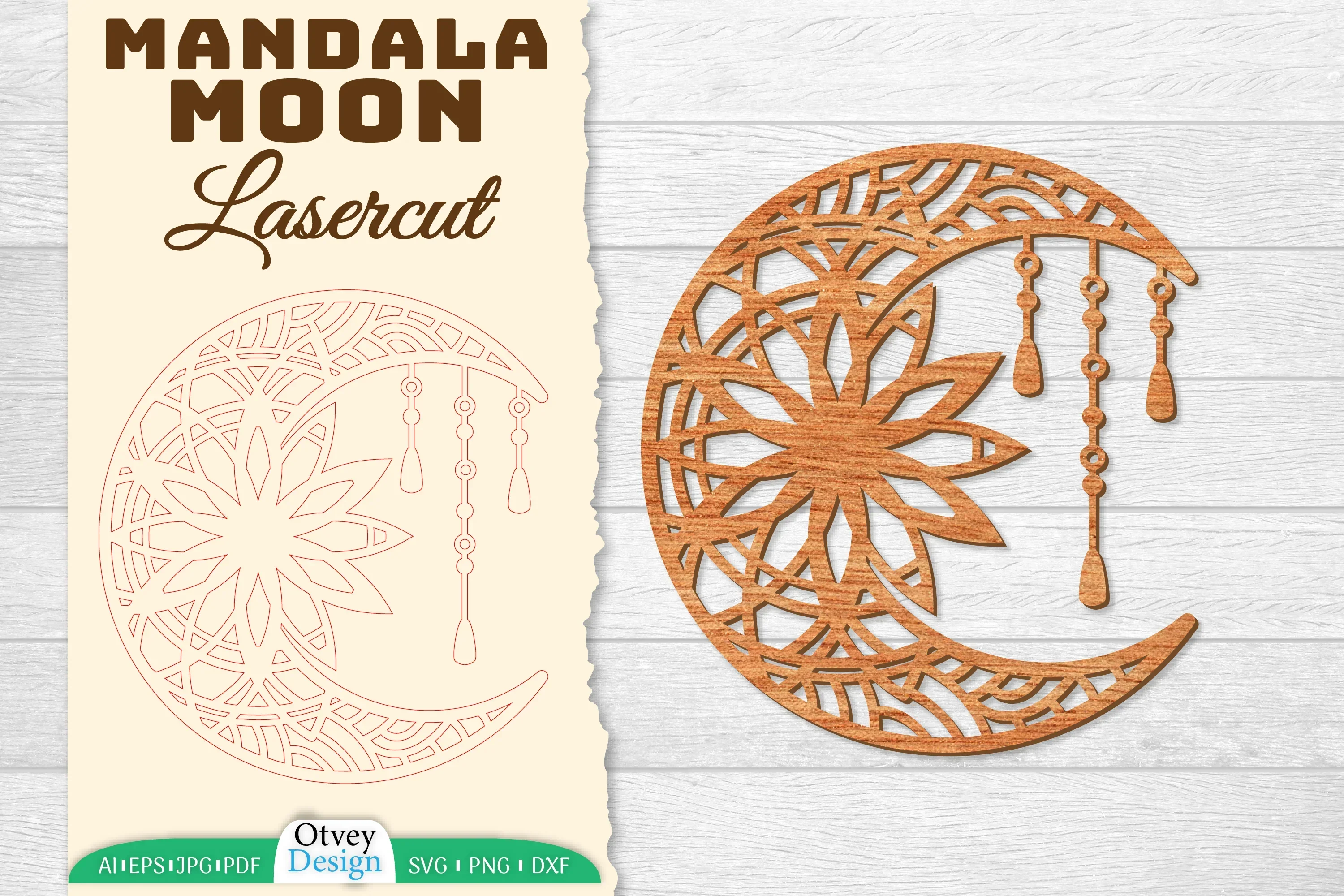 Moon Mandala Lasercut SVG Bundle