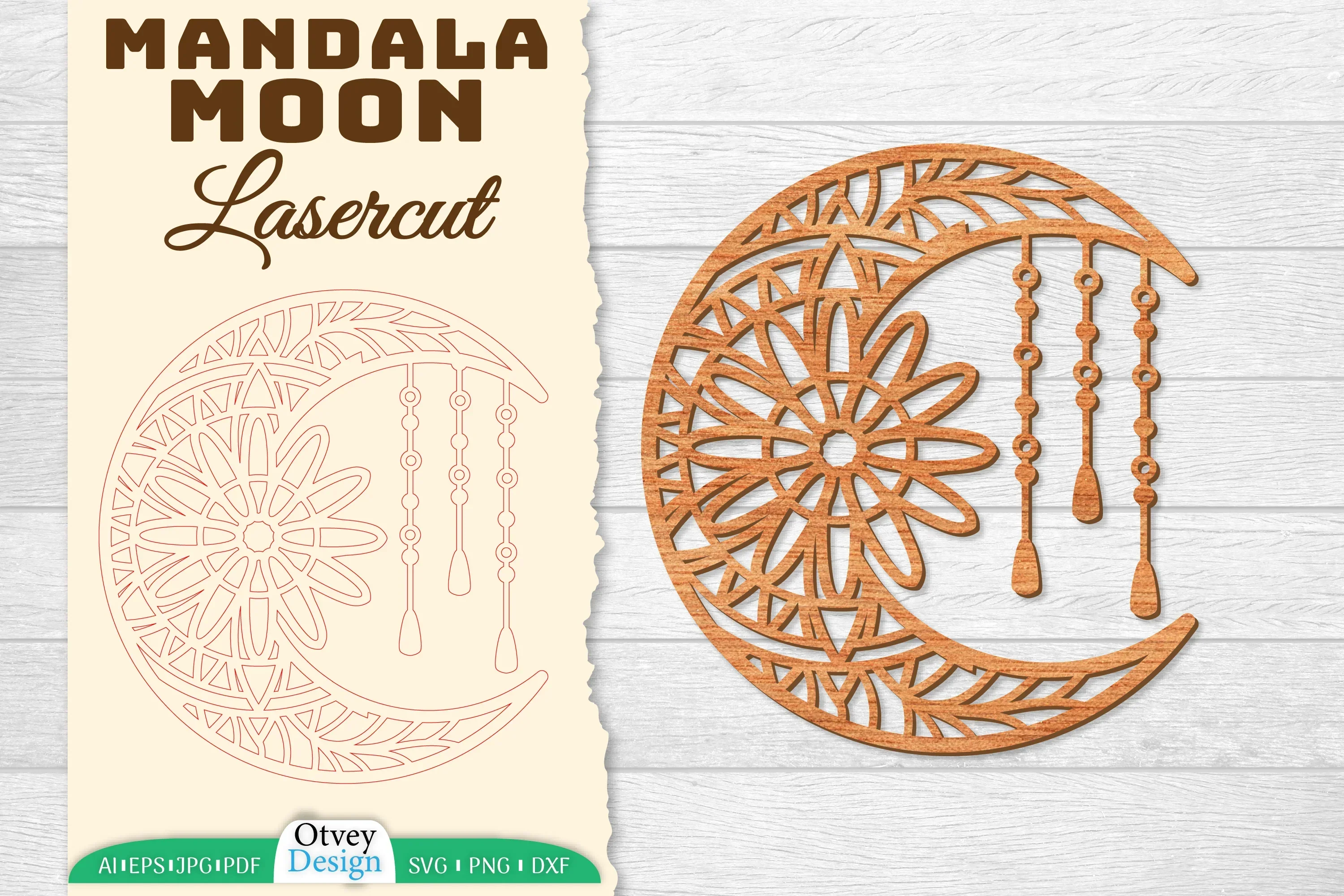 Moon Mandala Lasercut SVG Bundle