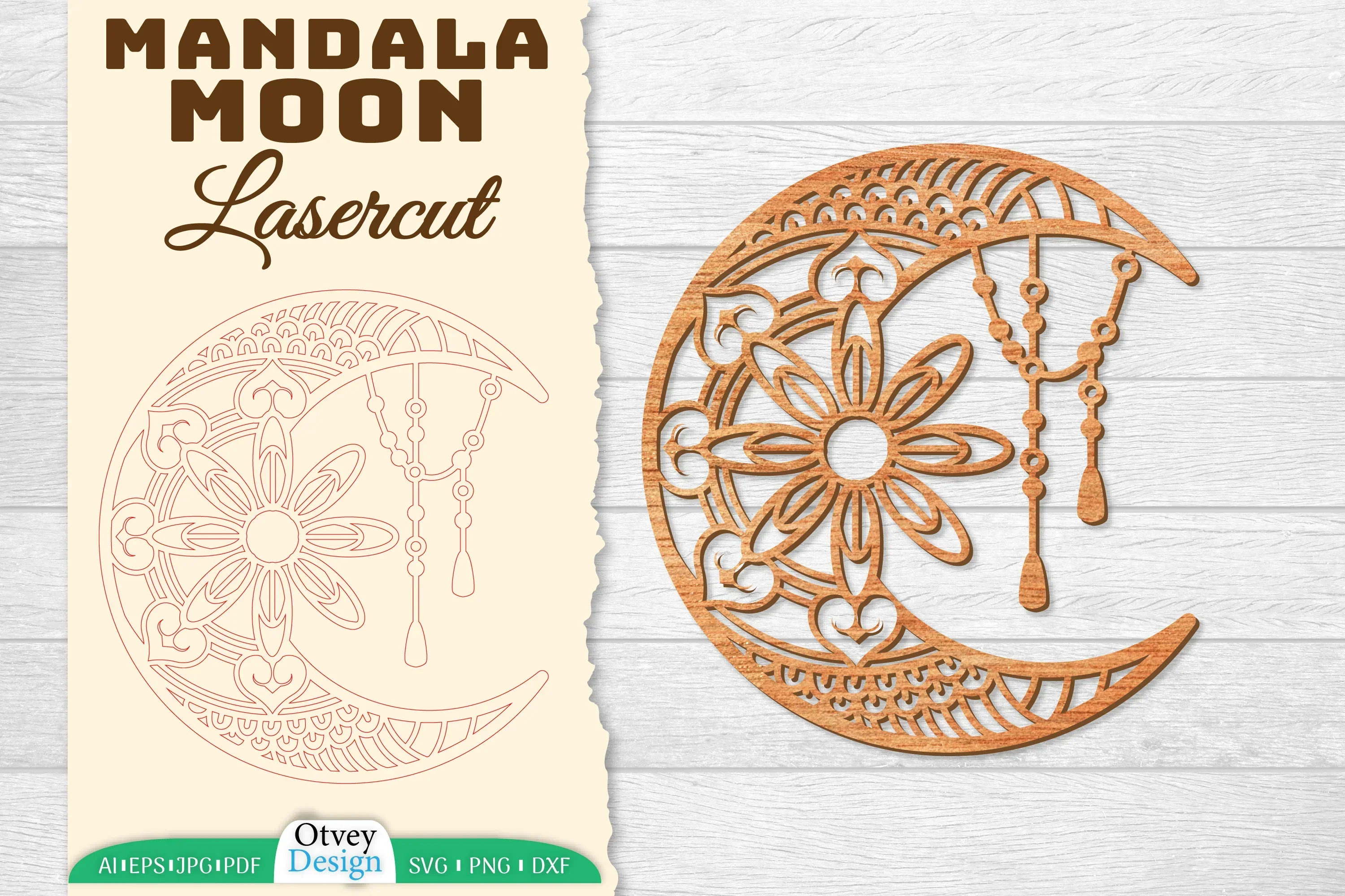 Moon Mandala Lasercut SVG Bundle