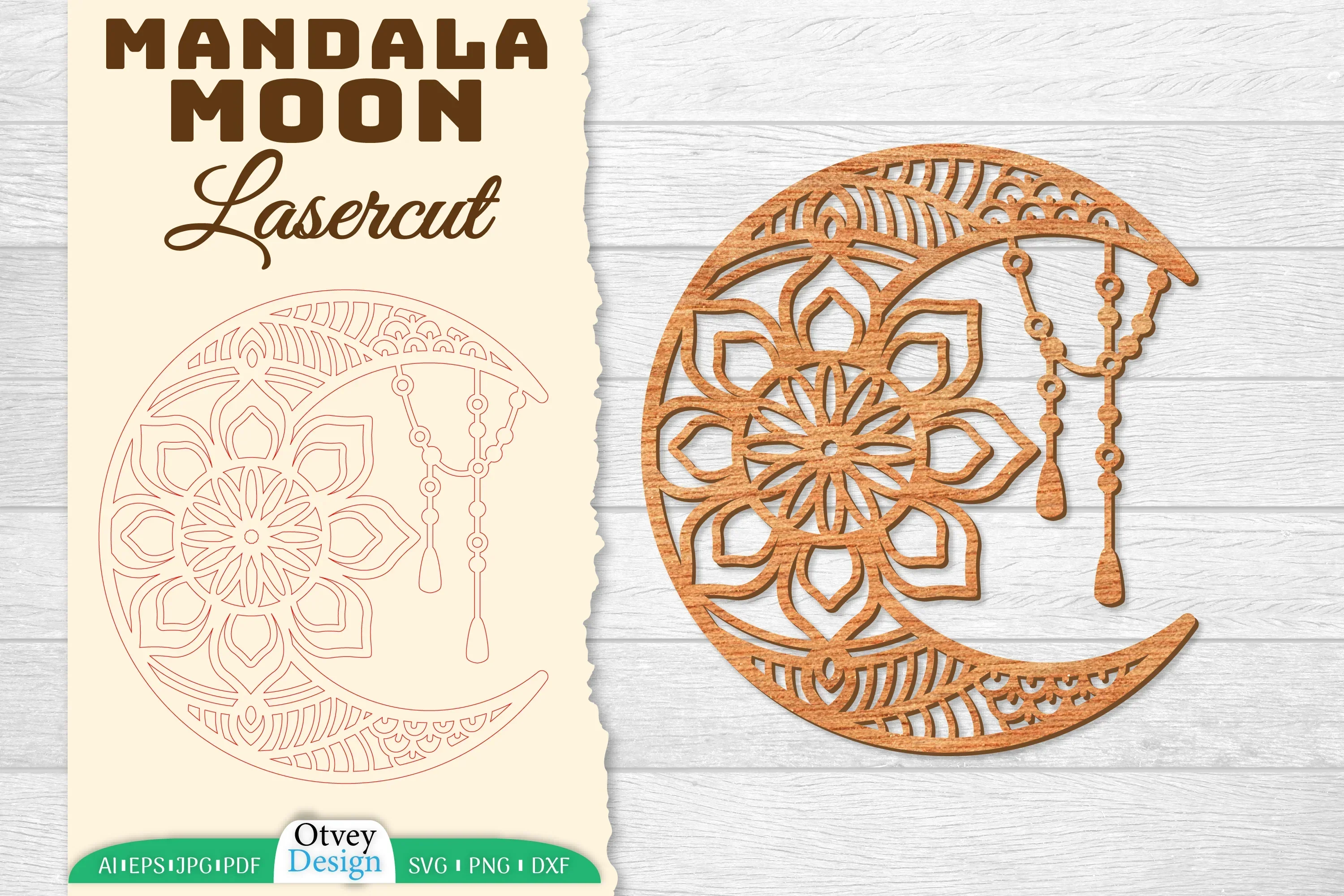 Moon Mandala Lasercut SVG Bundle
