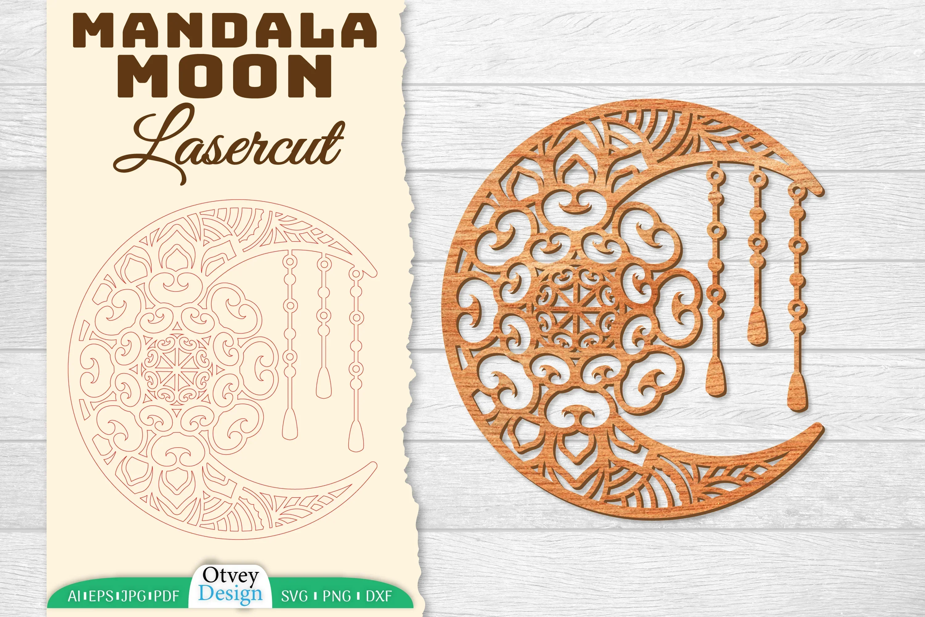 Moon Mandala Lasercut SVG Bundle
