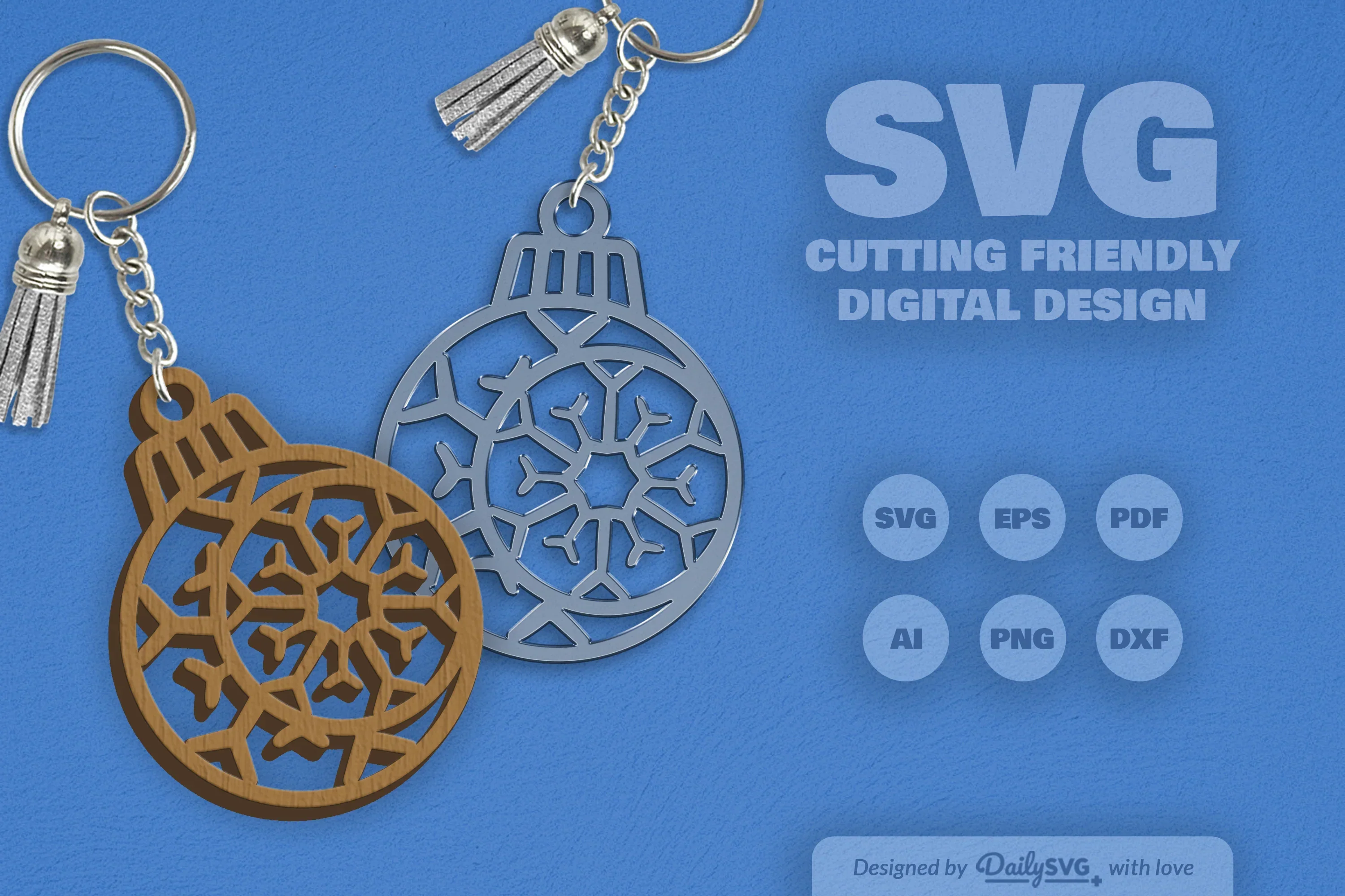 Moon Snowflake Bauble Clipart SVG Bundle - Image 8