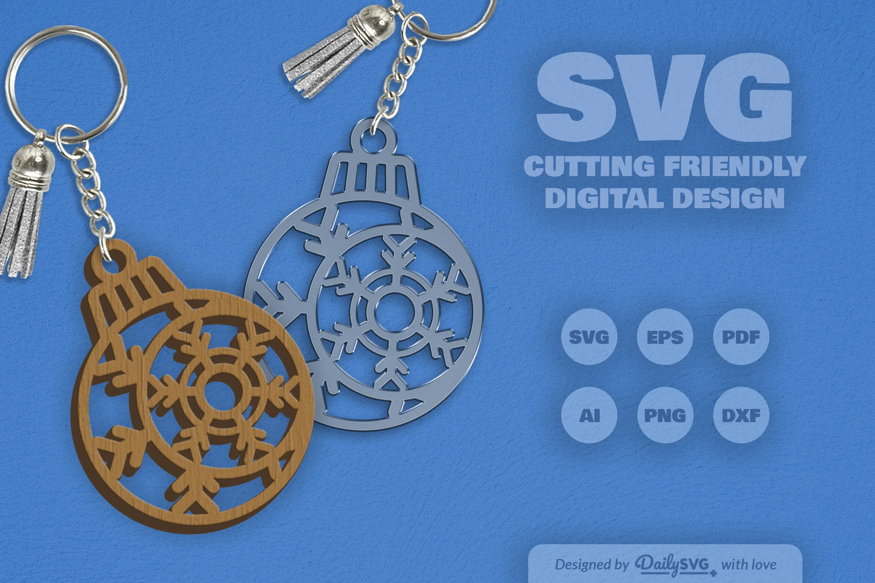 Moon Snowflake Bauble Clipart SVG Bundle - Image 9