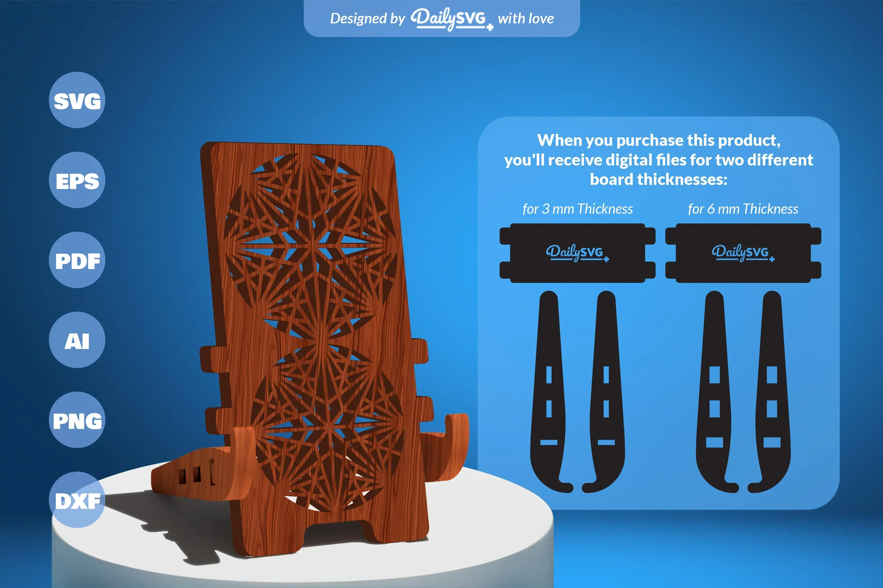 Moroccan Pattern Phone Stand Lasercut SVG Bundle - Image 2