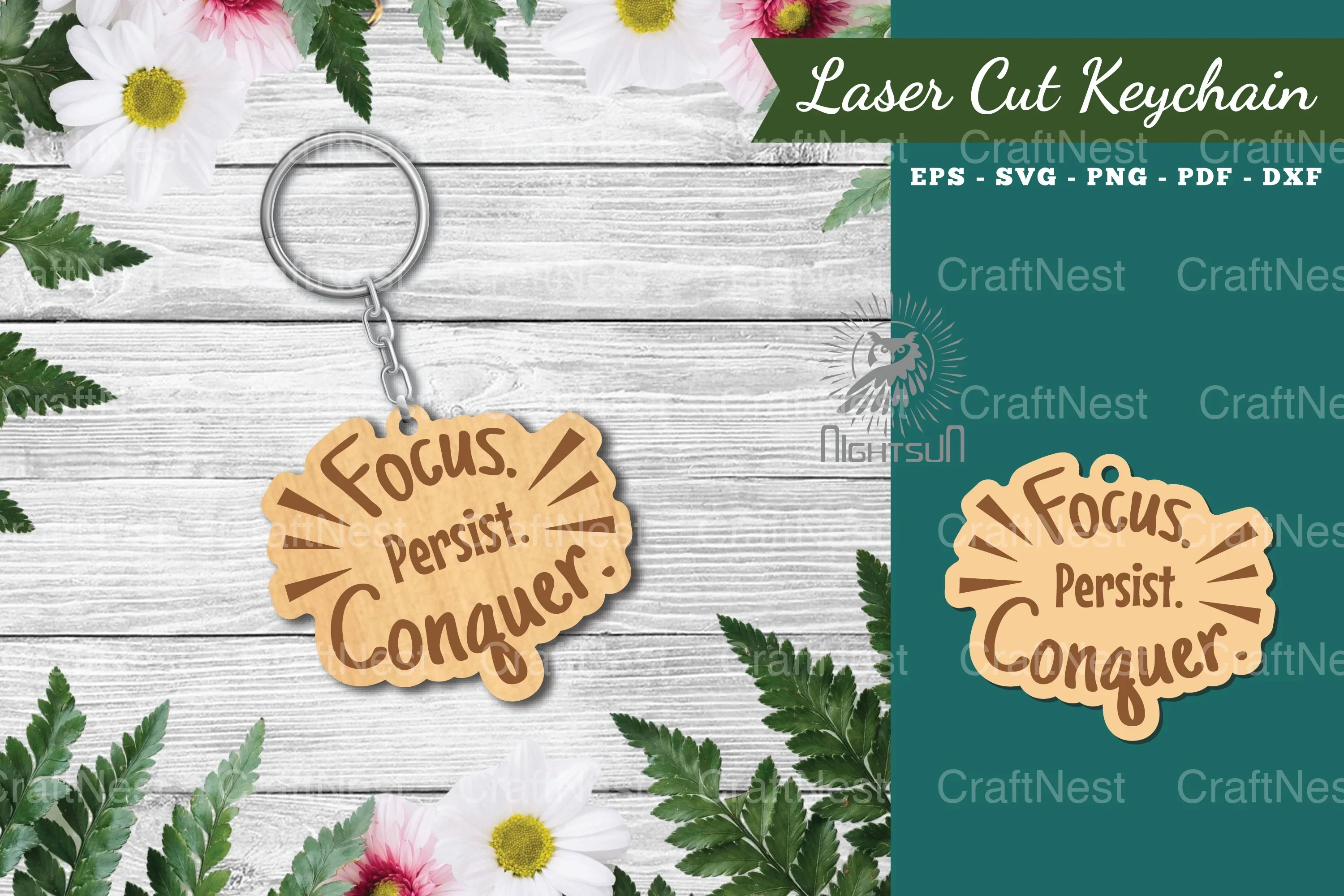 Motivational Laser Cut Keychain Bundle