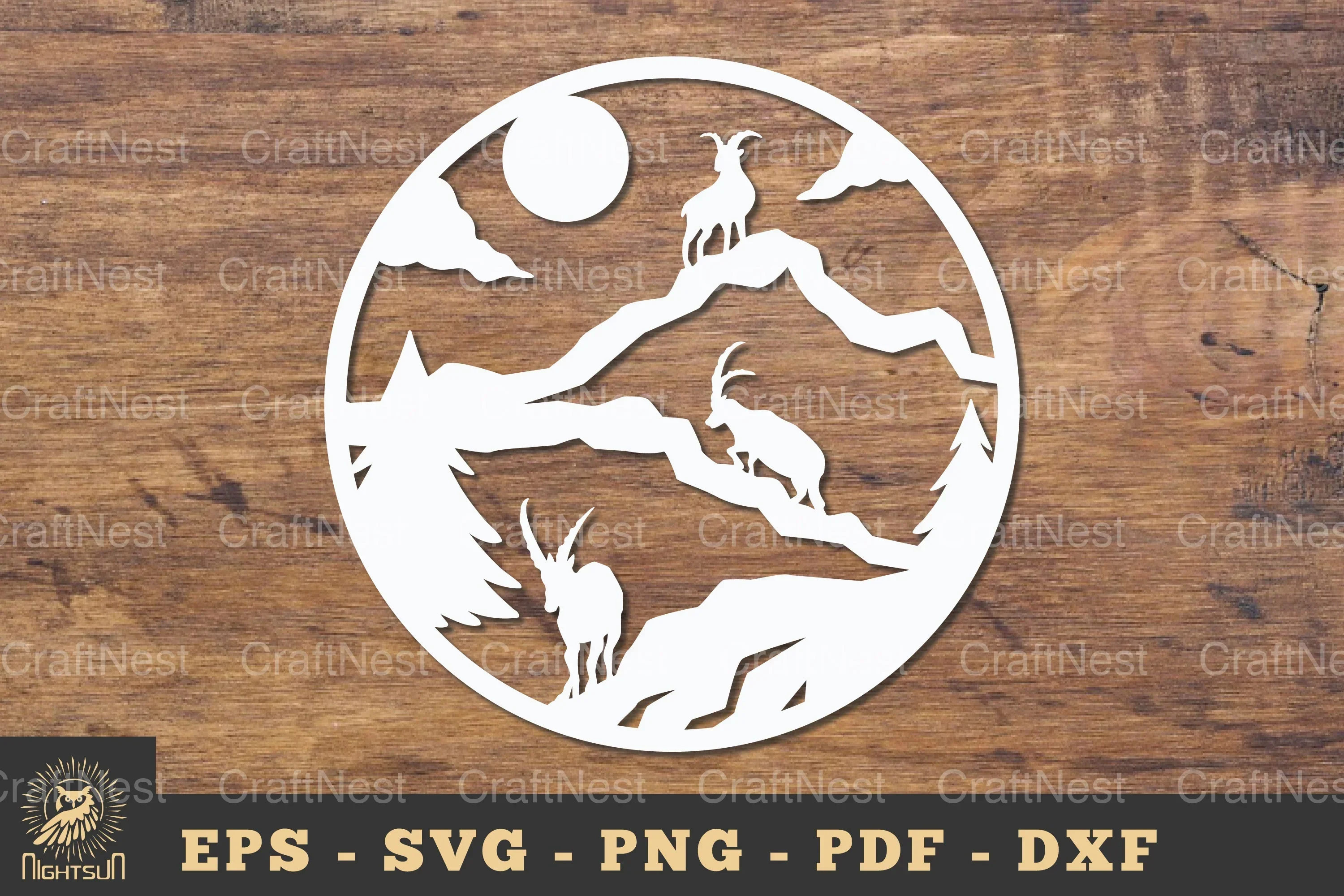Mountain Goat Papercut SVG Bundle