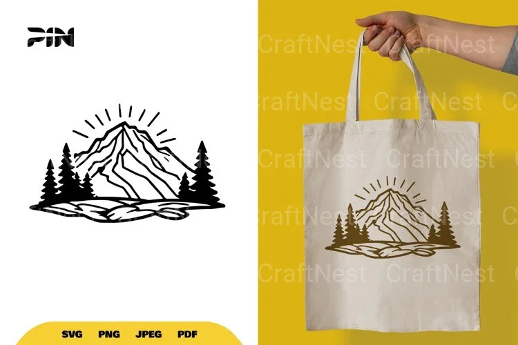 Mountain Silhouette Landscape SVG Bundle