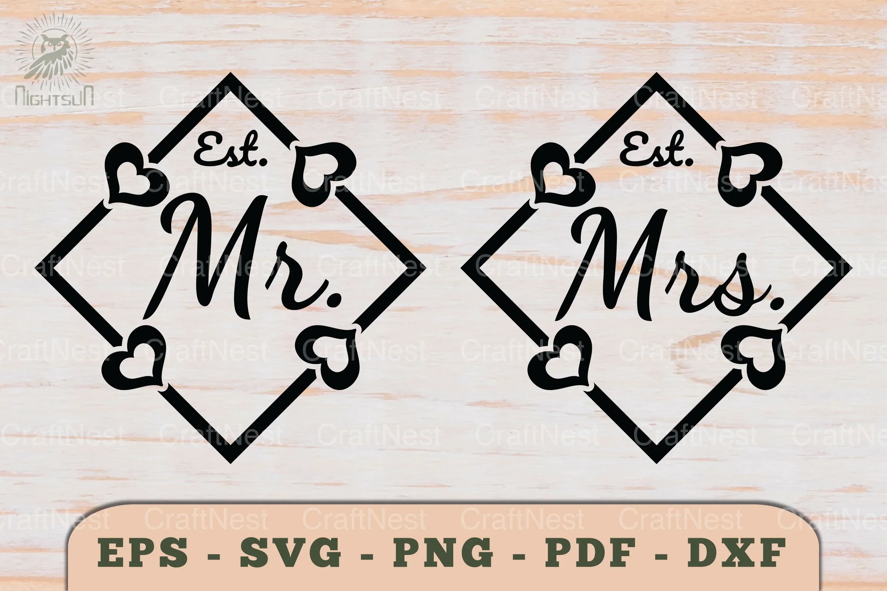 Mr and Mrs Love Couple SVG Bundle - Image 2