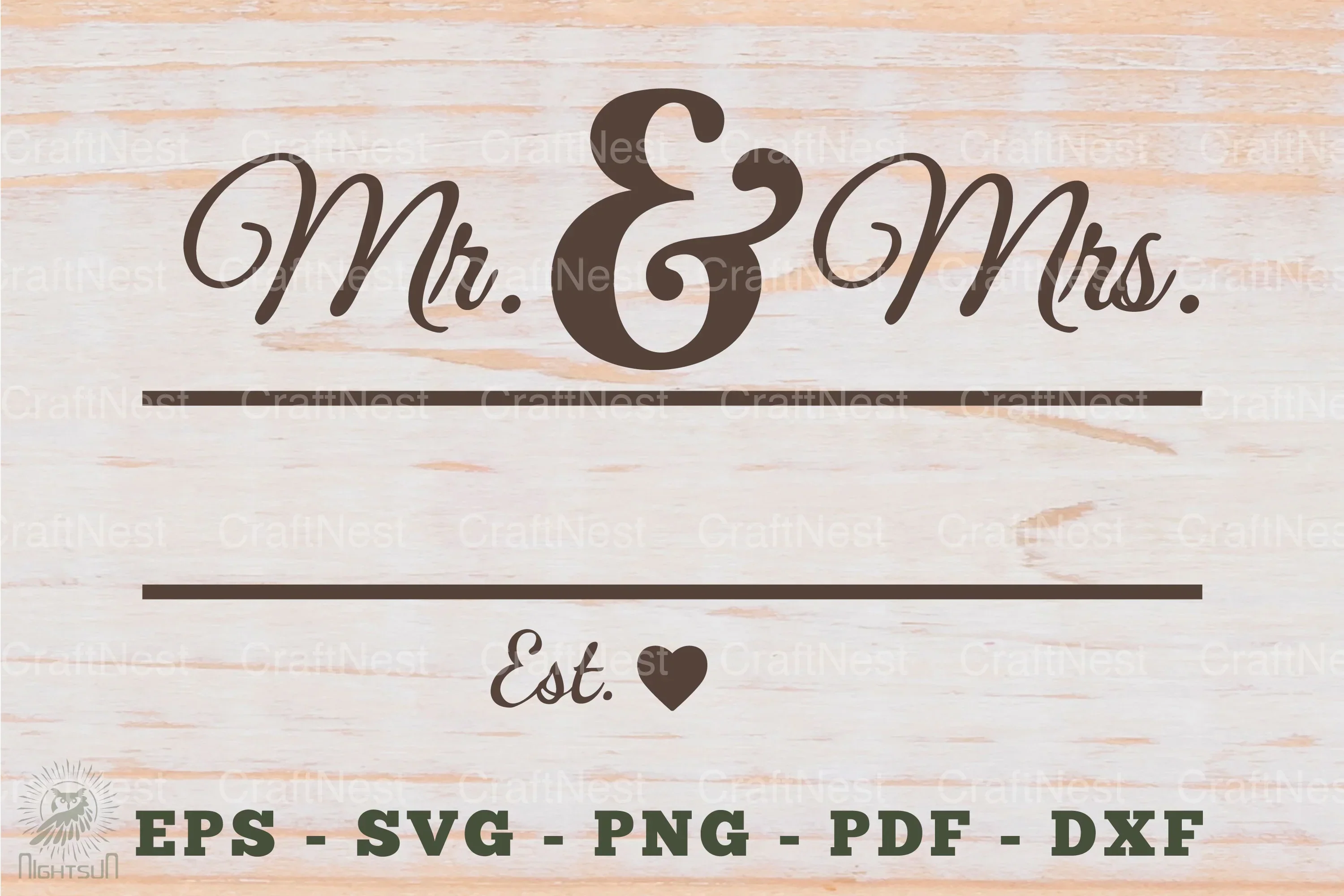 Mr and Mrs Split Monogram SVG Bundle