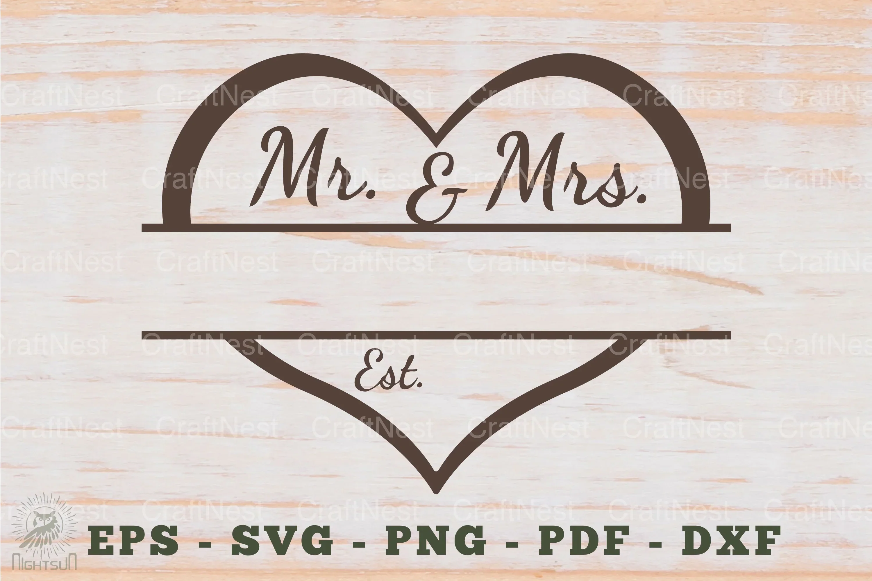 Mr and Mrs Split Monogram SVG Bundle