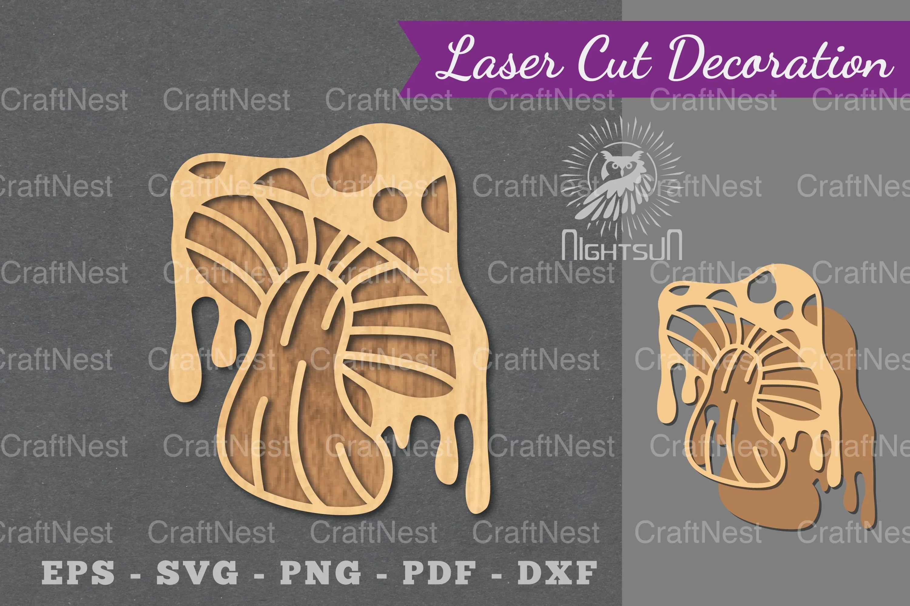 Mushroom Melted Laser Cut Decoration Clipart Bundle