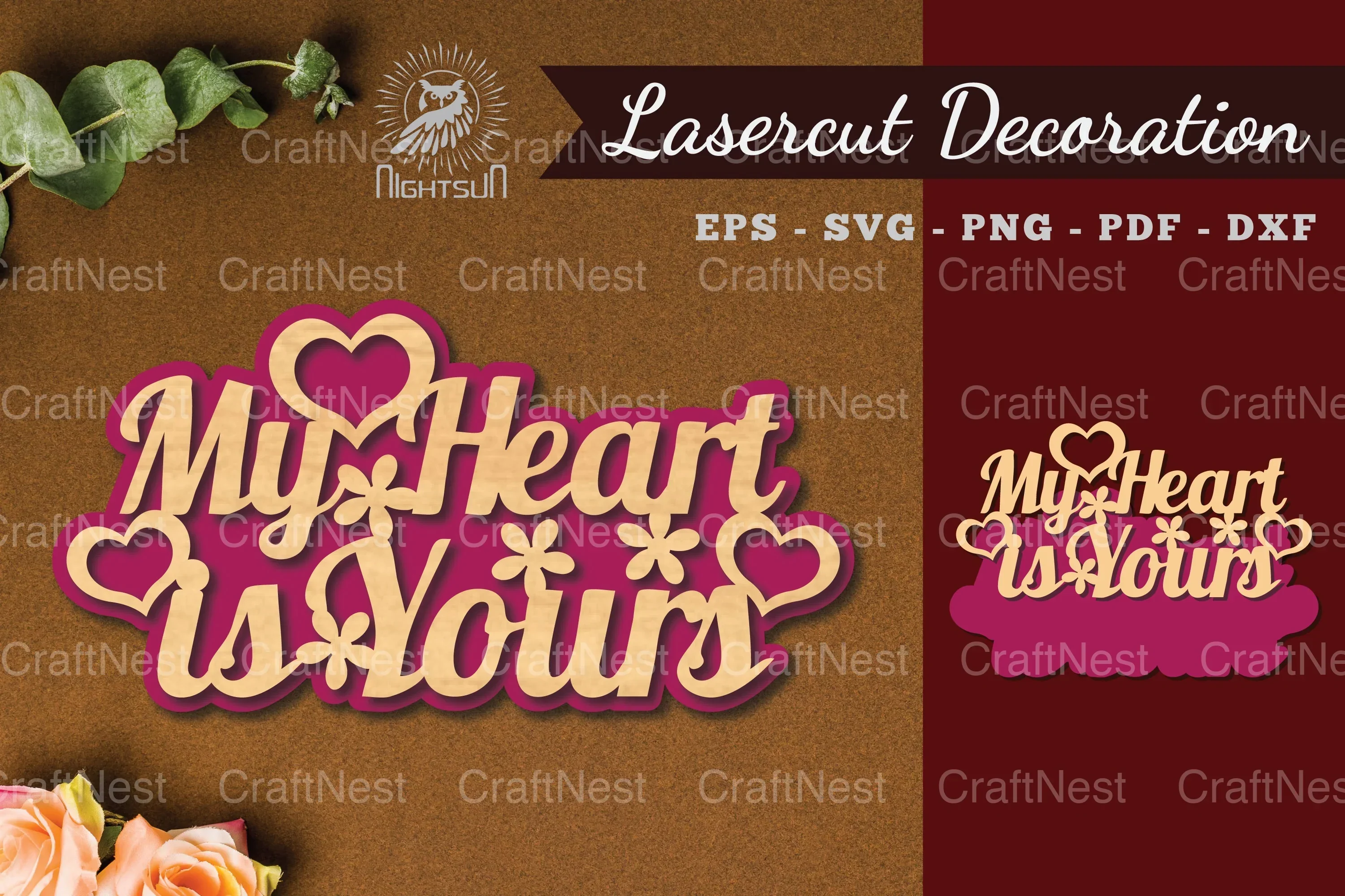 My Heart Is Yours Laser Cut Decoration Bundle