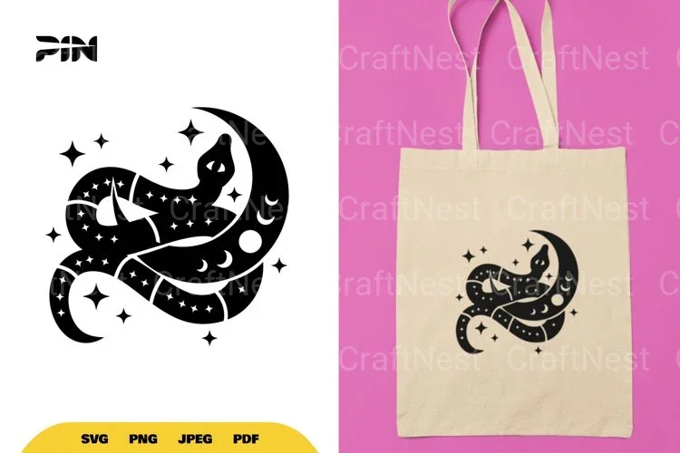 Mystical Moon and Snake SVG Bundle