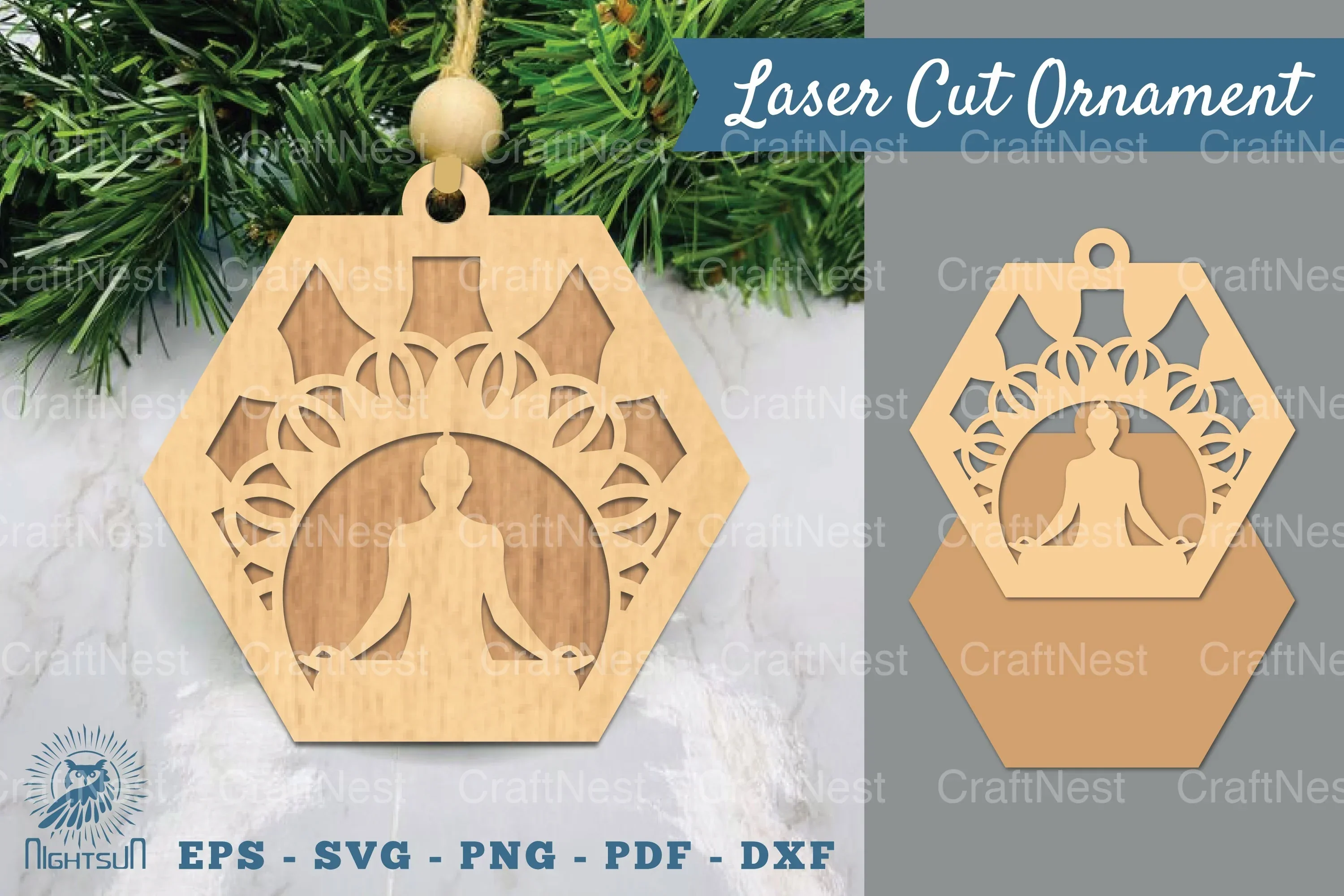 Namaste Laser Cut Ornament SVG Bundle