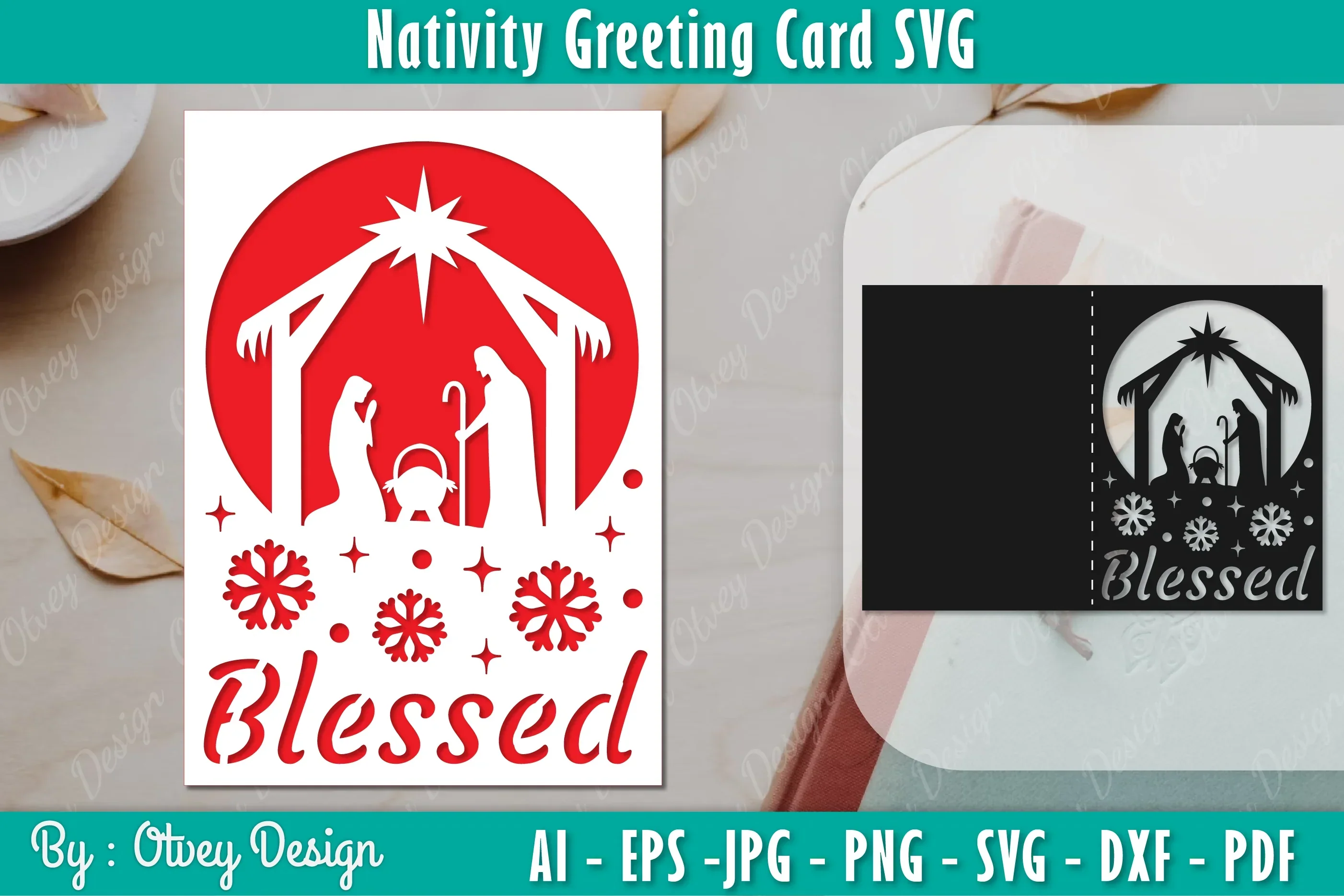 Nativiti Greeting Card SVG Bundle