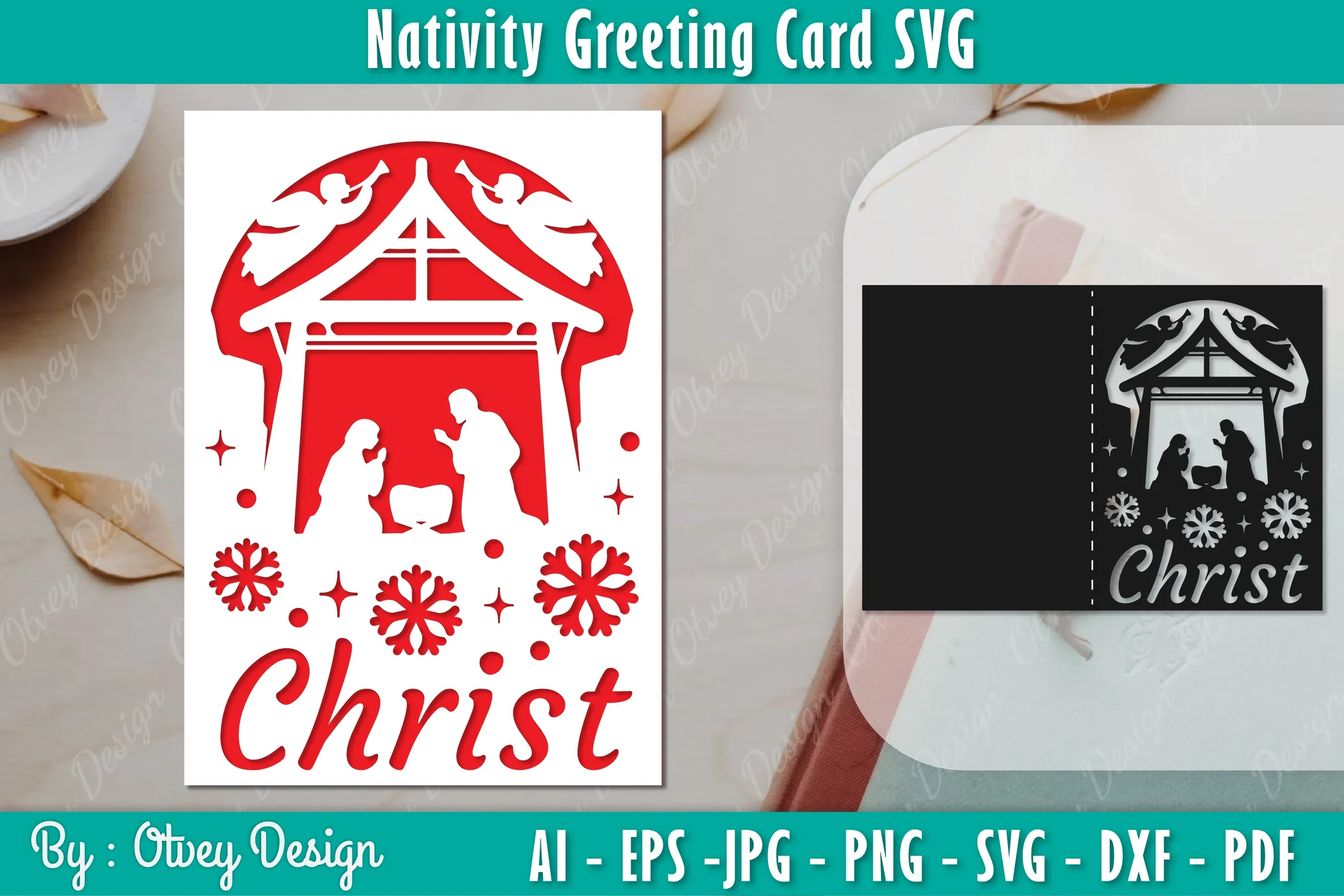 Nativiti Greeting Card SVG Bundle