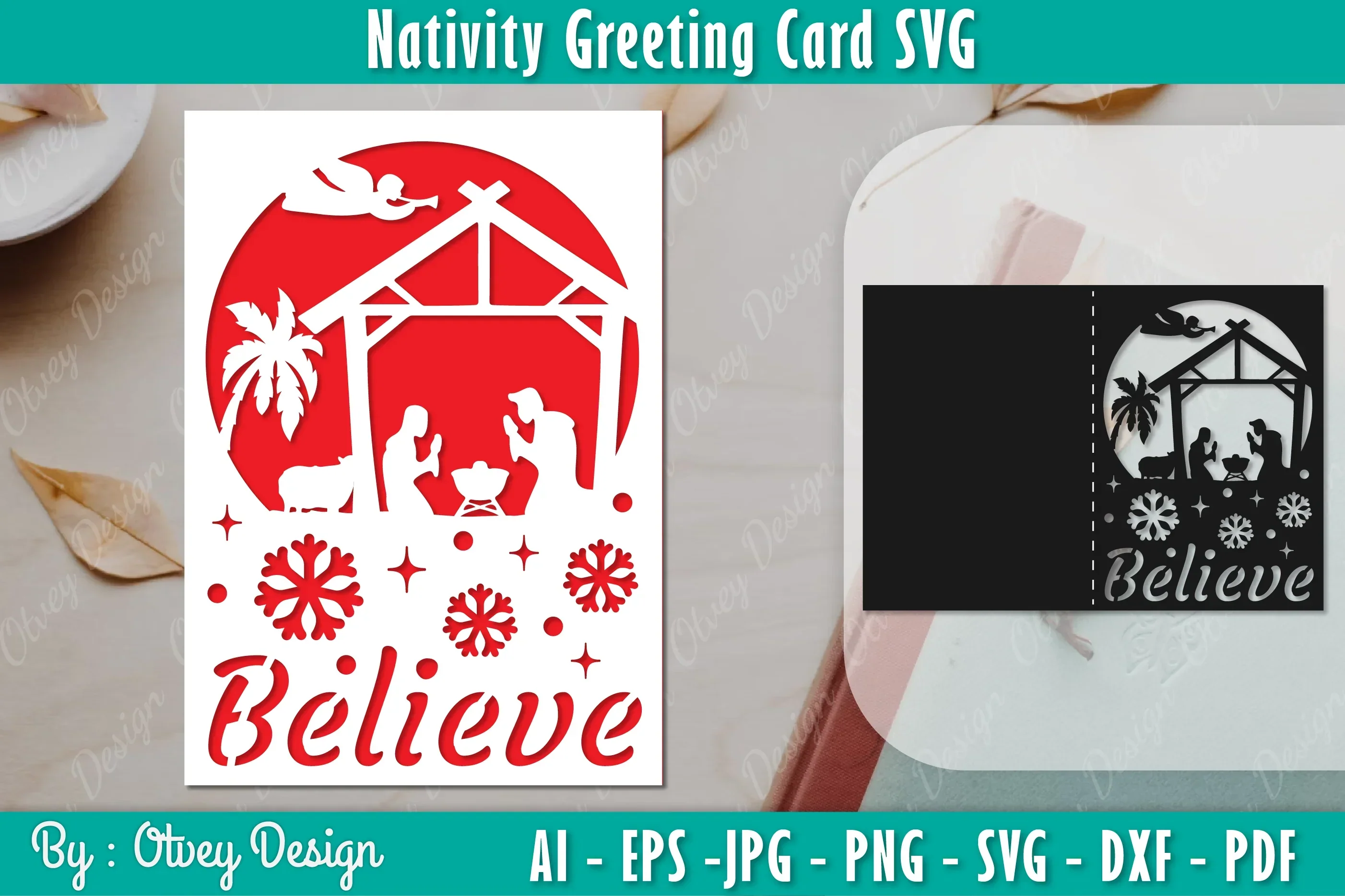 Nativiti Greeting Card SVG Bundle