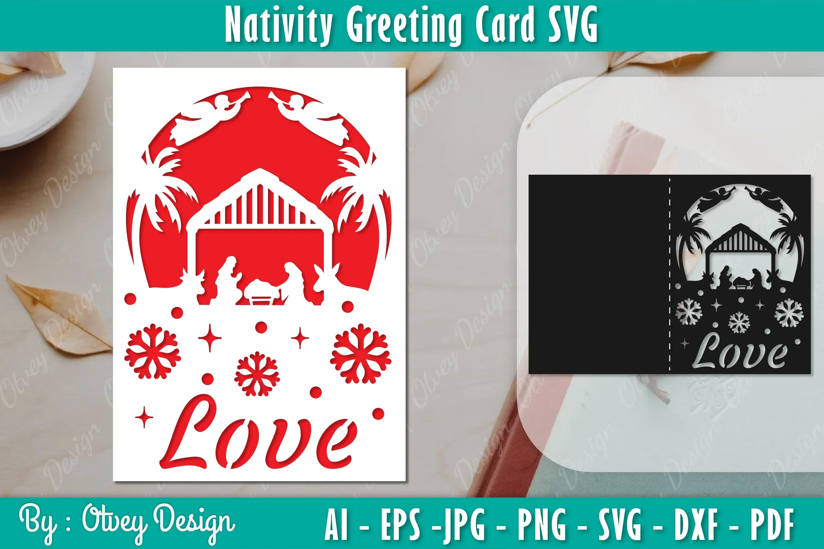Nativiti Greeting Card SVG Bundle