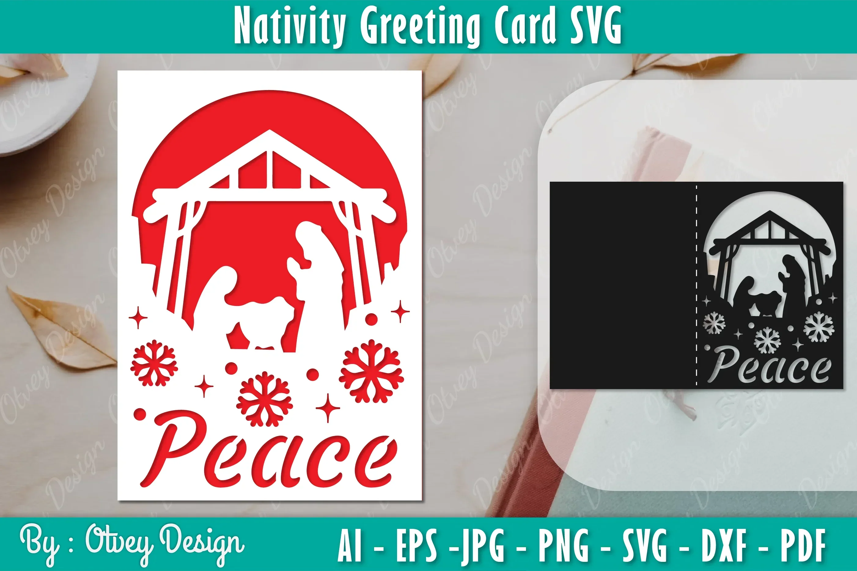 Nativiti Greeting Card SVG Bundle