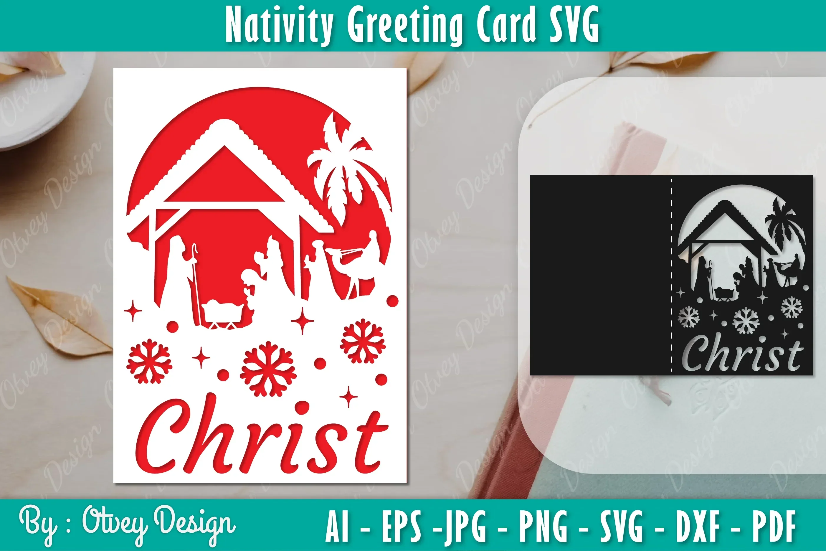 Nativiti Greeting Card SVG Bundle