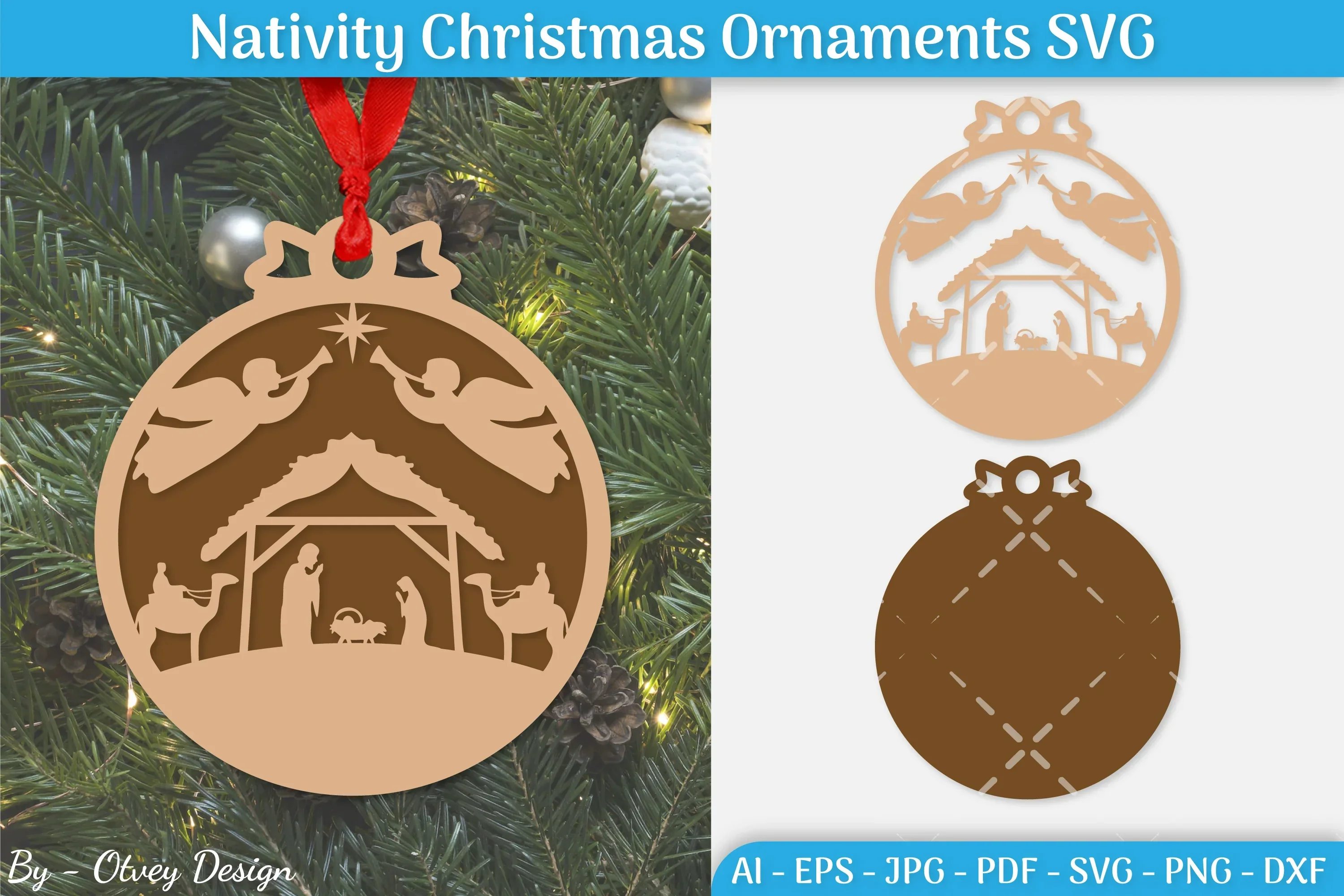 Nativity Christmas Ornament SVG Bundle